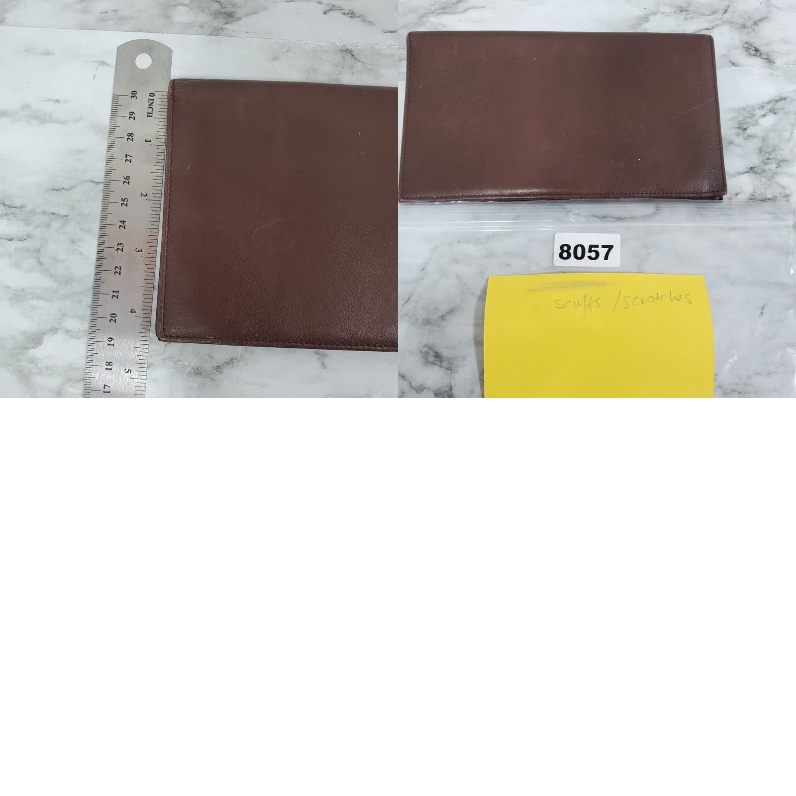 Tumi TUMI Brown Leather Long Bifold Wallet Organizer Multiple Card Slots ID Window Size ONE SIZE - 9 Thumbnail