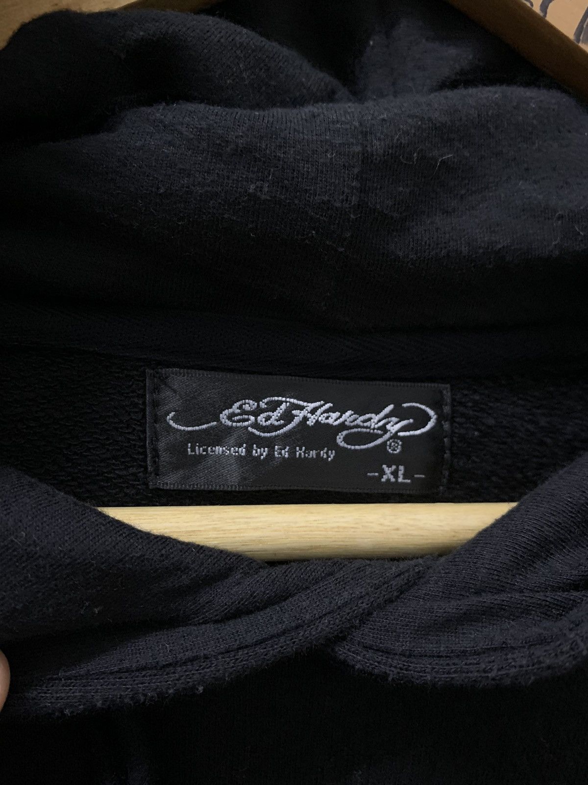 Ed Hardy VINTAGE Y2K ED HARDY PULLOVER HOODIE BACK-HIT VERY RARE Size US L / EU 52-54 / 3 - 4 Thumbnail