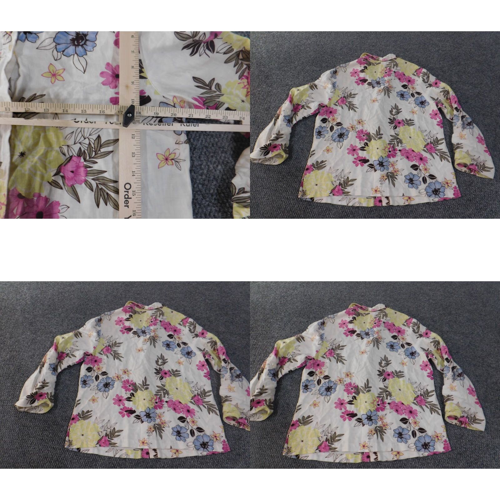 JM Collection JM Collection top 14P Petite linen floral Womens Button-Up Casual Shirt XL? Size XL / US 12-14 / IT 48-50 - 8 Thumbnail