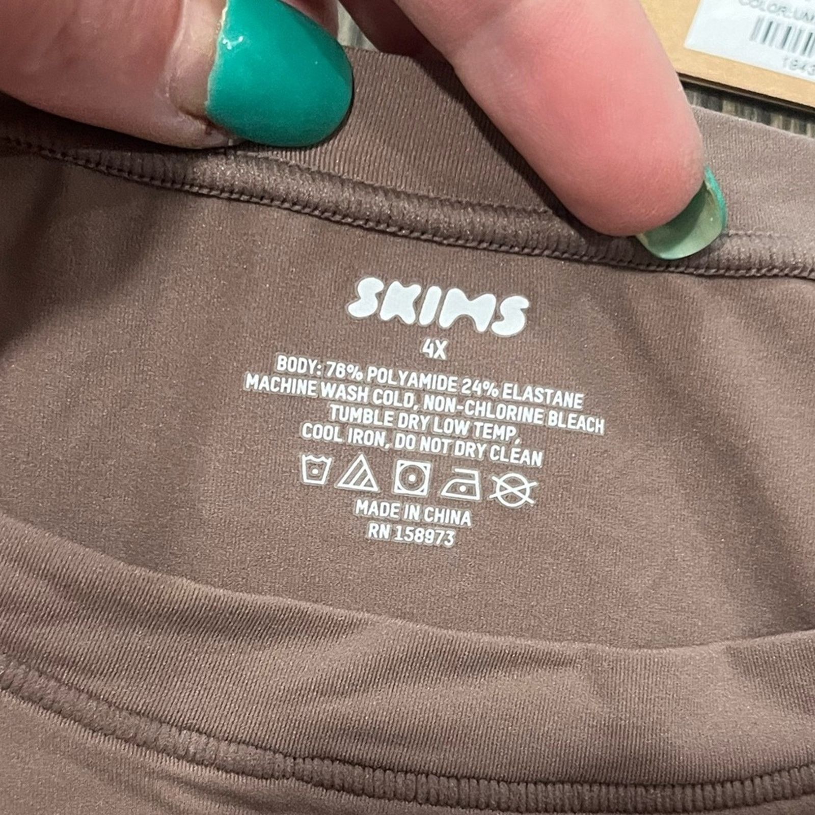 SKIMS NWT Skims Fits Everybody Super Cropped T-Shirt Umber 4X Size 4XL / US 24-26 - 3 Thumbnail