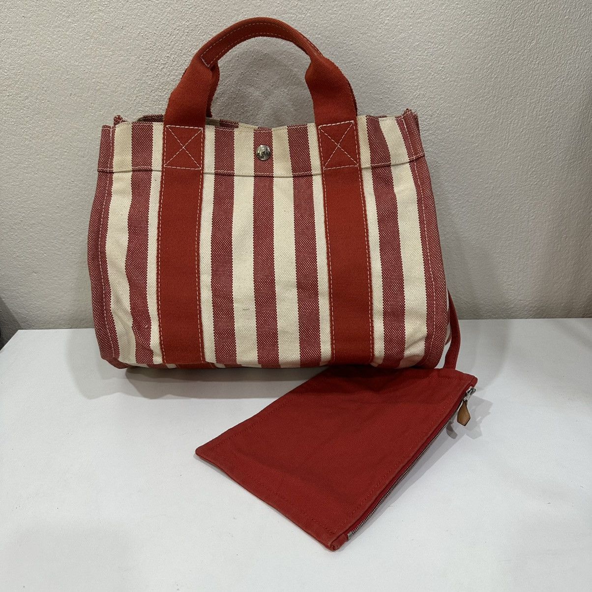 Hermes ‼️LASTDROP‼️ HERMES CANNES PM STRIPED CANVAS TOTE BAG Size ONE SIZE - 2 Thumbnail