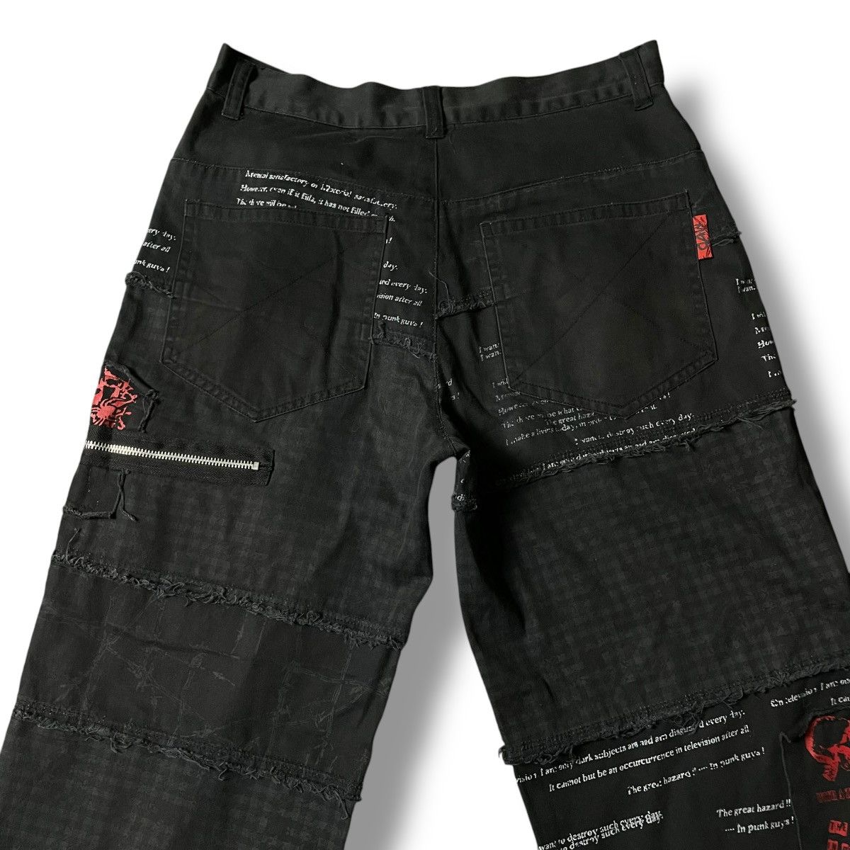 If Six Was Nine × Japanese Brand × Yasuyuki Ishii 🇯🇵☠️ MAD PUNK WORDING PATCHES SEDITIONARIES PUNK GOTHIC PANTS Size US 29 - 9 Thumbnail