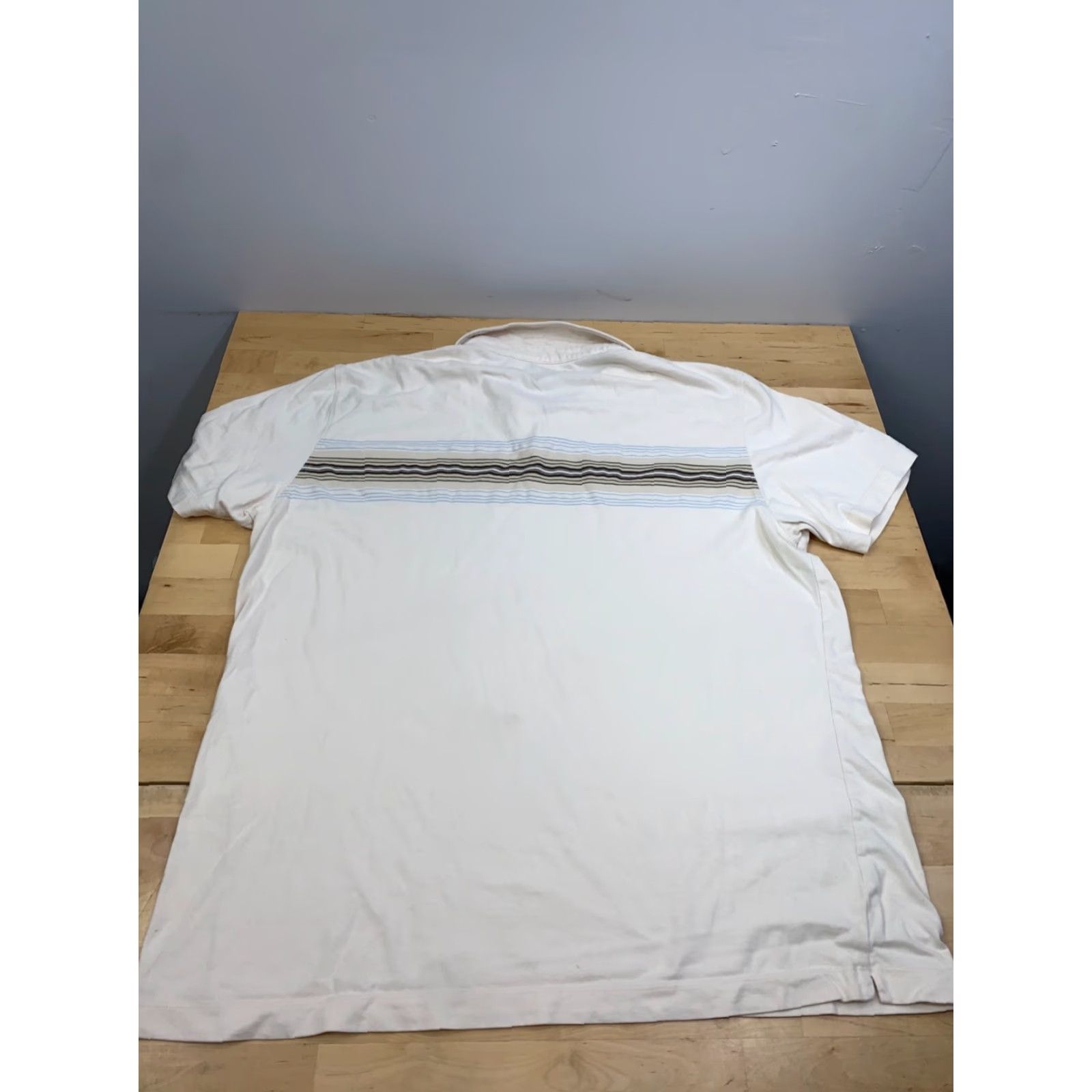 Banana Republic VINTAGE Banana Republic Polo Shirt Mens XL Beige Striped Short Sleeve Y2K Casual 12174 Size US XL / EU 56 / 4 - 5 Thumbnail