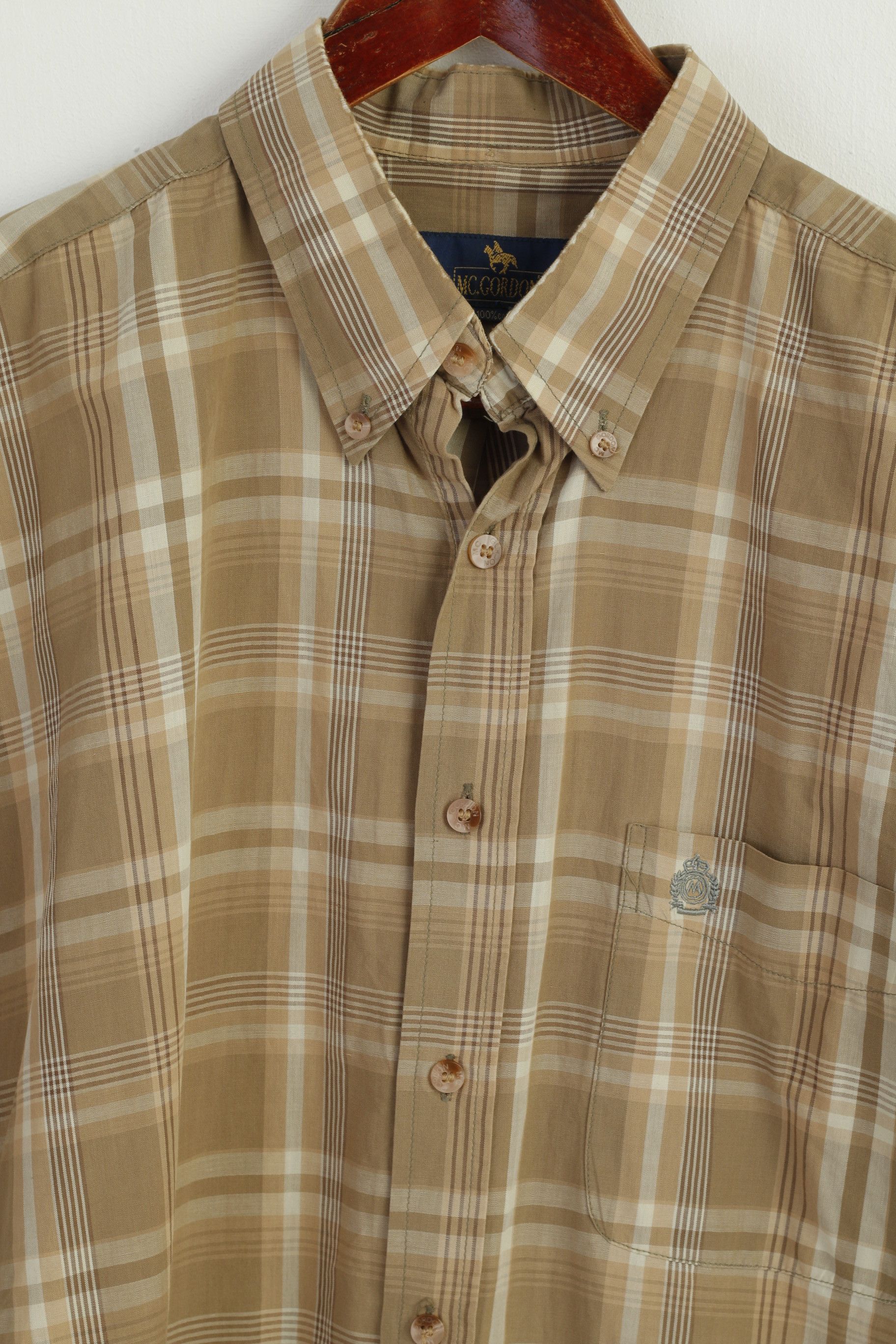 Vintage Mc Gordon Men L Casual Shirt Brown Check 8802 Size US L / EU 52-54 / 3 - 2 Thumbnail