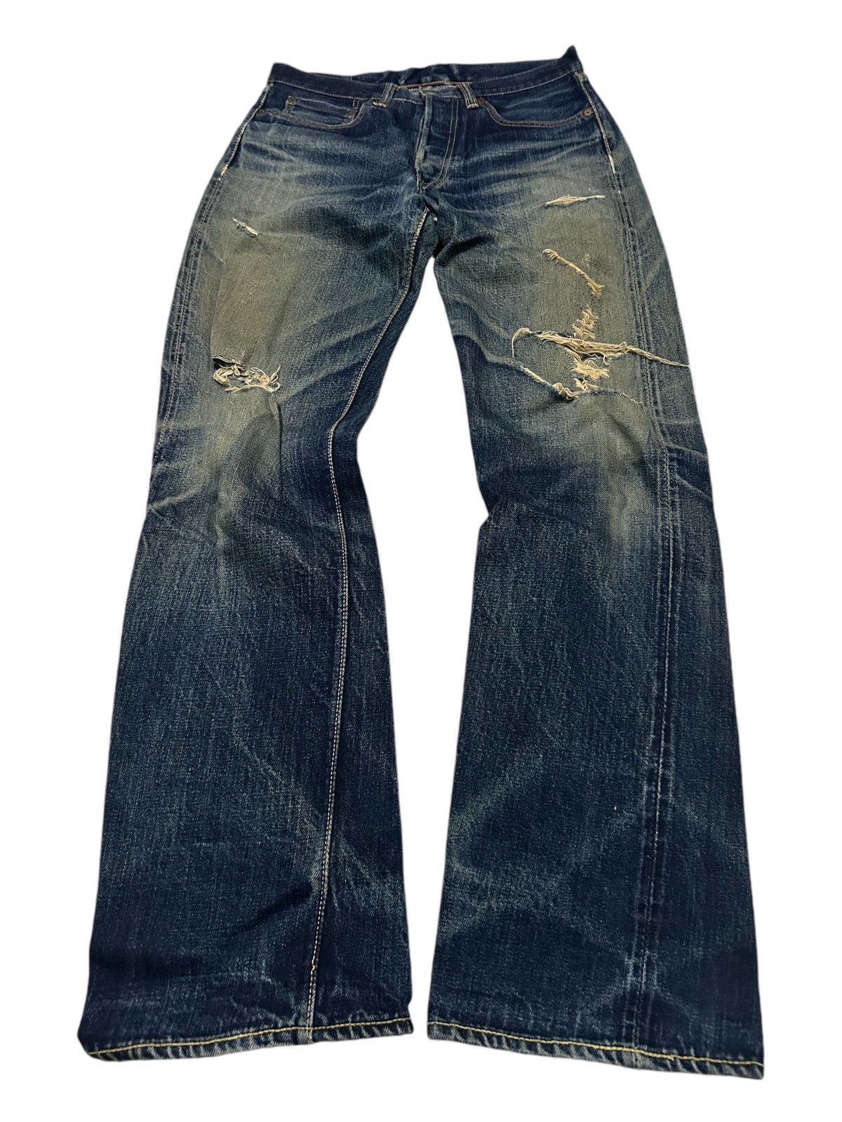 Japanese Brand × Kapital × Vintage Vtg JapaneseBrand Hooper jeans Distreessed Selvedge Denim 🎌☠️ Size US 30 / EU 46 - 1 Thumbnail