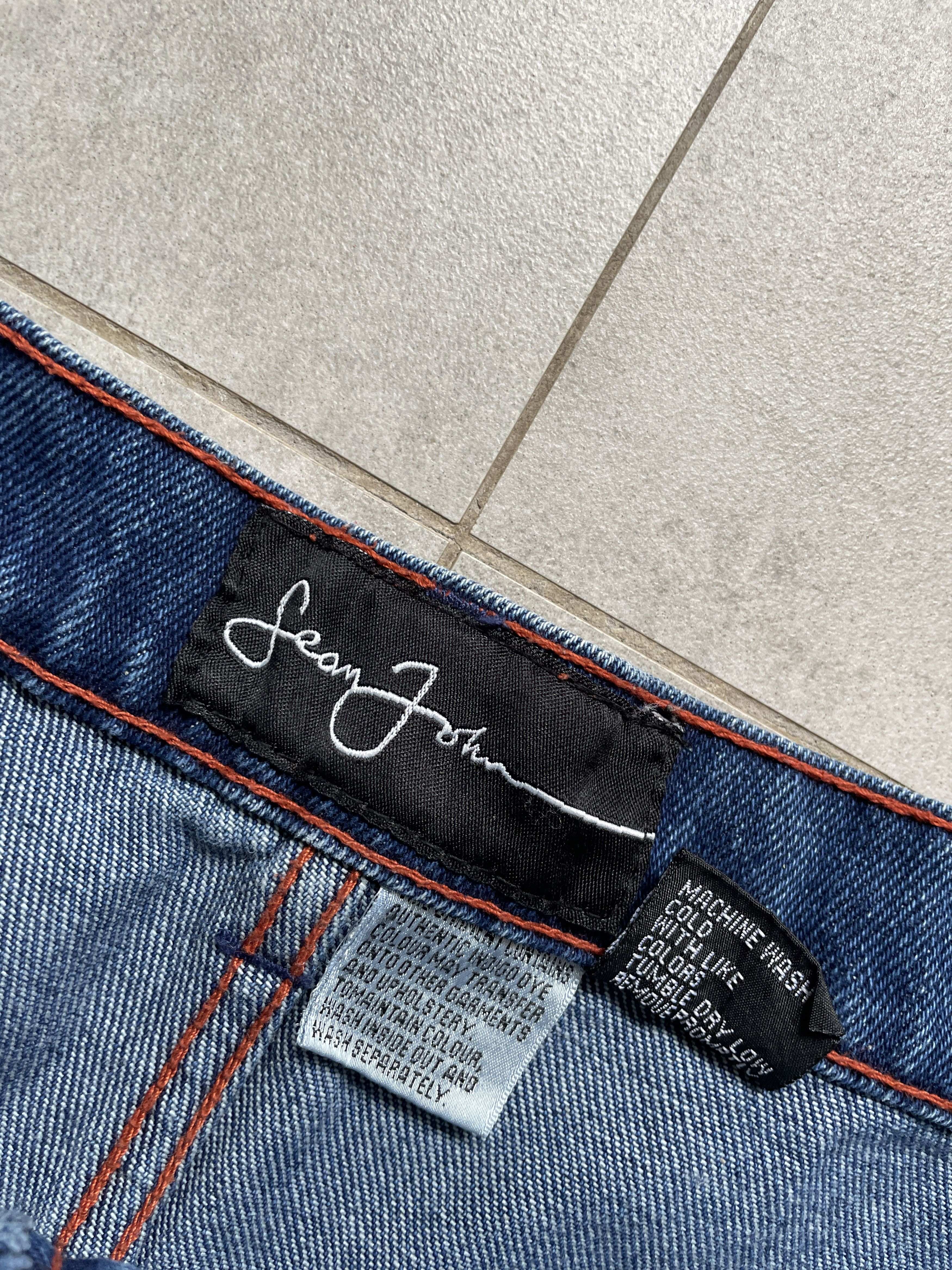 Sean John VINTAGE Y2K PATCHWORK SEAN JOHN WIDE LEG BAGGY DENIM JEANS Size US 34 / EU 50 - 5 Thumbnail