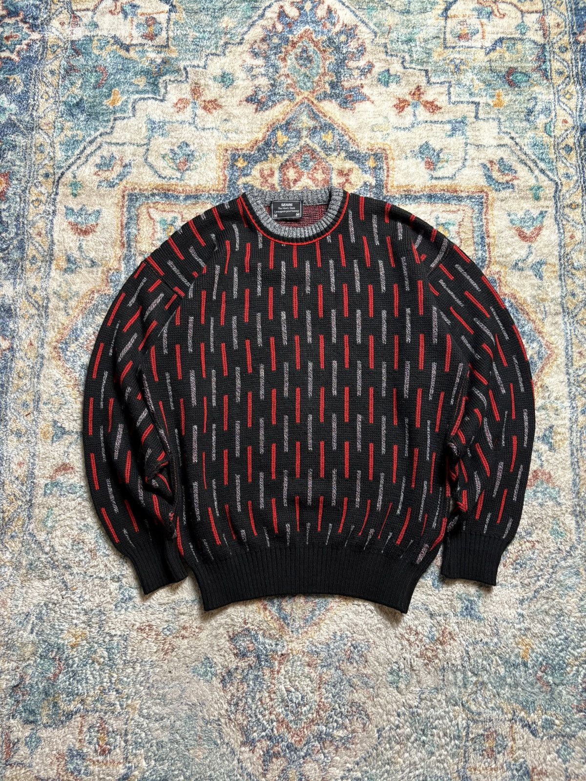 Vintage Vintage Sears Striped Pullover Sweater Medium Size US M / EU 48-50 / 2 - 1 Thumbnail