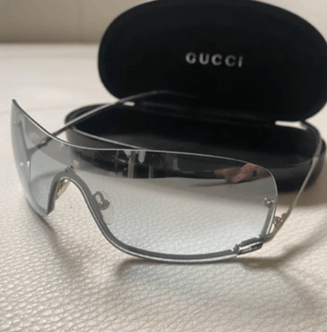 Gucci GUCCI Sunglasses Shield Rimless 90s Wrap Oval RI726 Size ONE SIZE - 3 Thumbnail