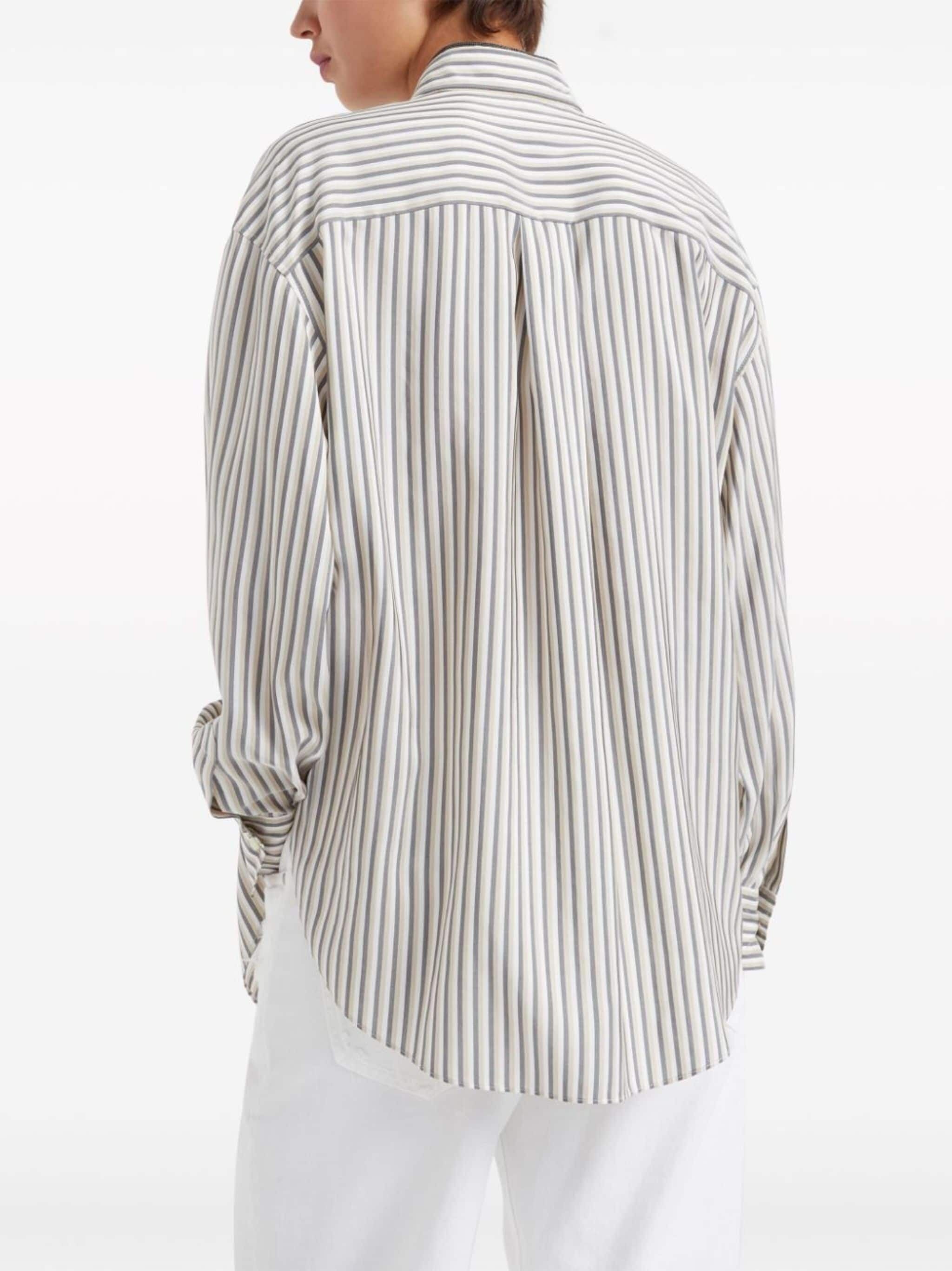 Brunello Cucinelli o1la1rc1a0425 Blouse in White Size L / US 10 / IT 46 - 4 Thumbnail