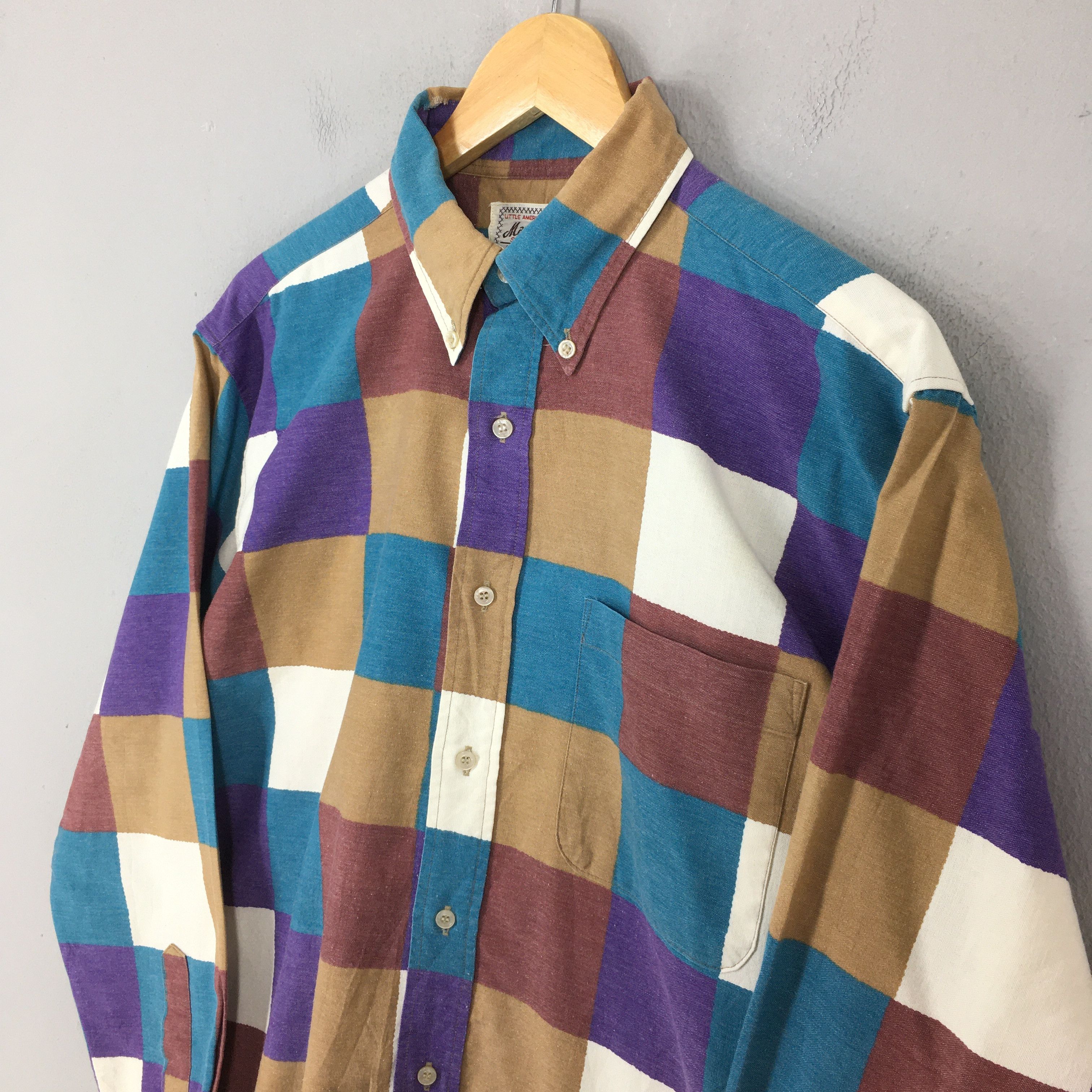 Vintage Vintage 1980s Macba Tros Plaid Checkered Flannel Large Size US L / EU 52-54 / 3 - 3 Thumbnail