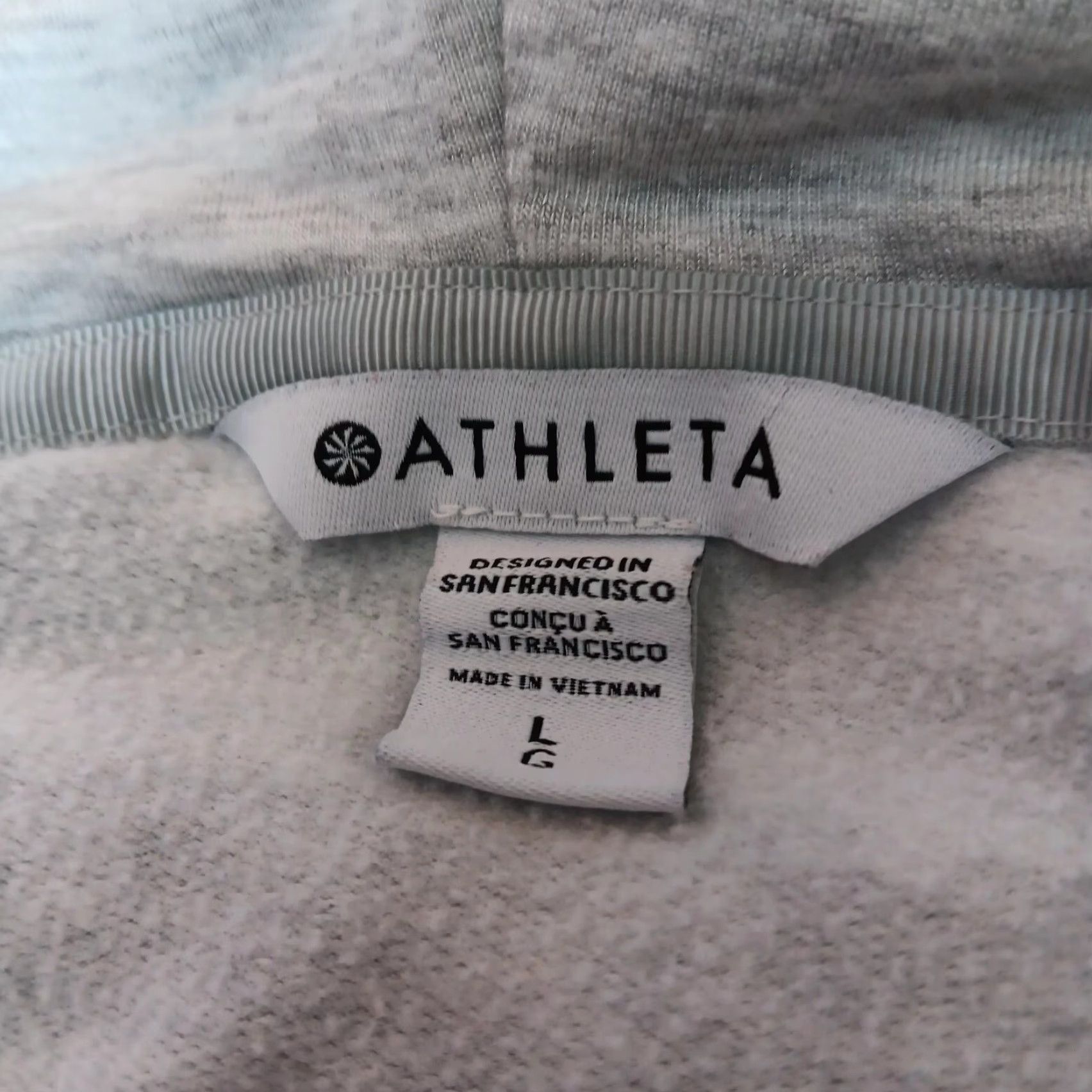 Athleta Athleta Sweatshirt Wrap Womens L Gray Heather Hooded Long Sleeve Top Size L / US 10 / IT 46 - 3 Thumbnail