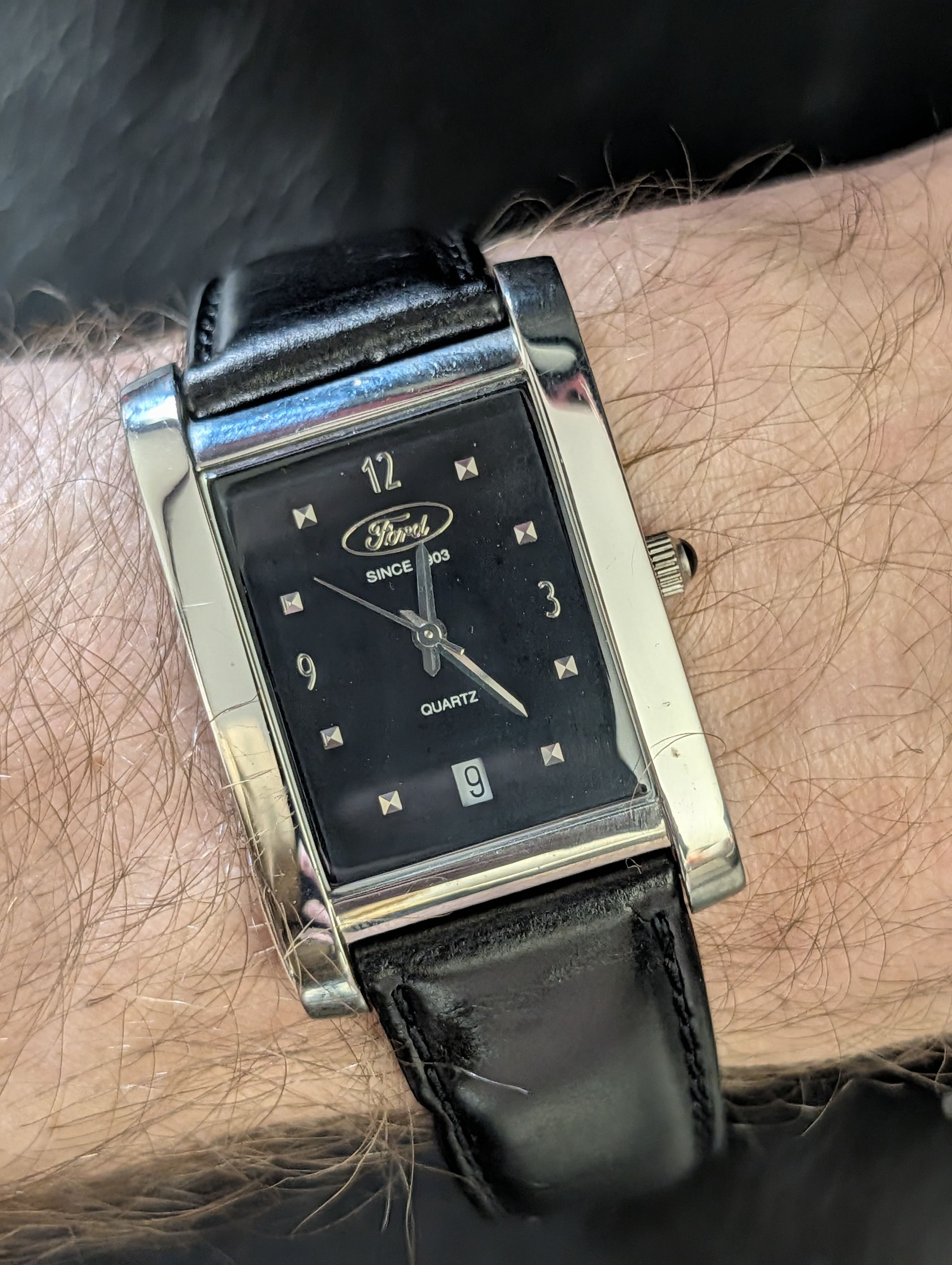 Ford 100th Anniv Black Silver Tank Swiss Movt Mens Watch Size ONE SIZE - 13 Thumbnail