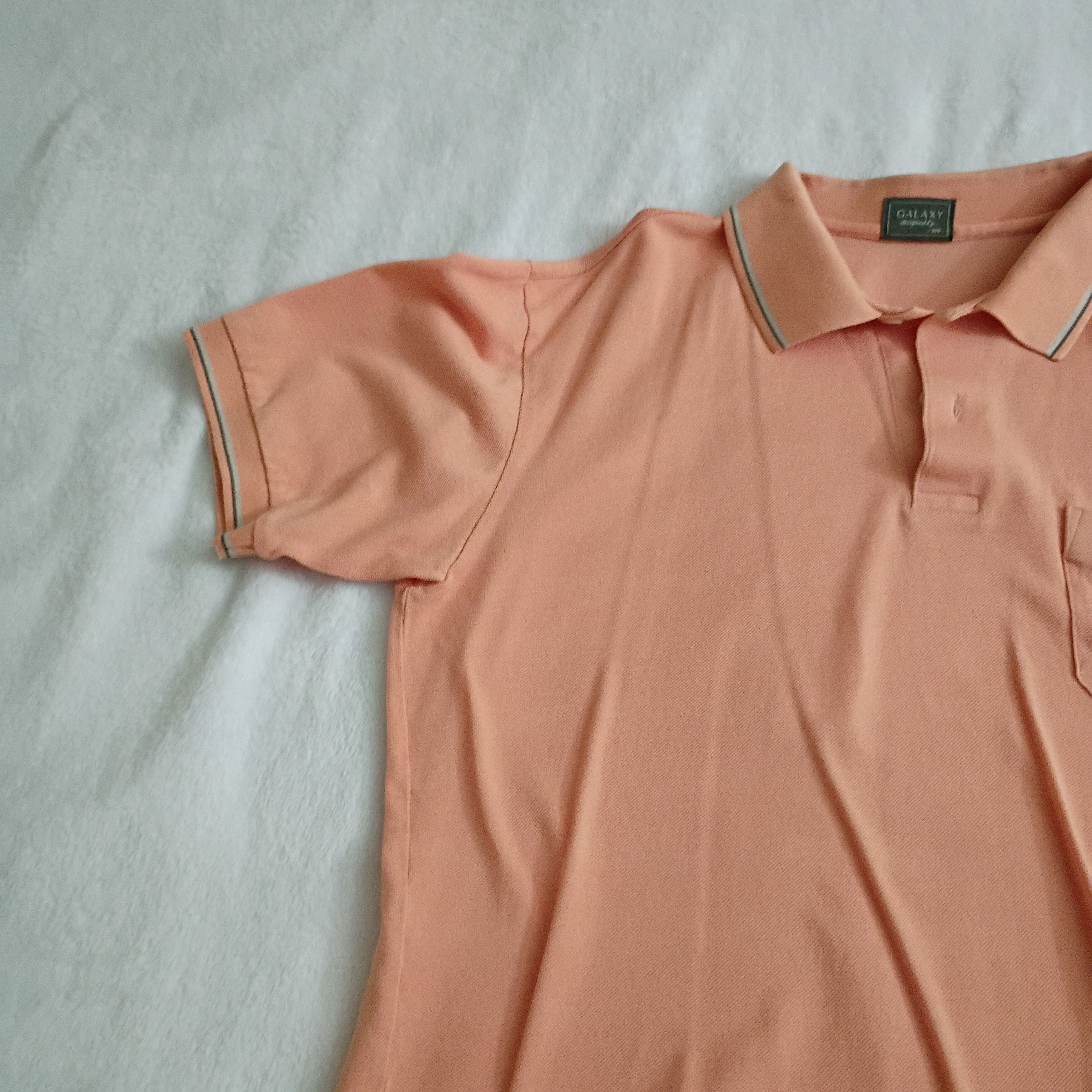 Other Adult Male Galaxy Brand Polo T-Shirt Style Salmon USED Size US L / EU 52-54 / 3 - 2 Thumbnail