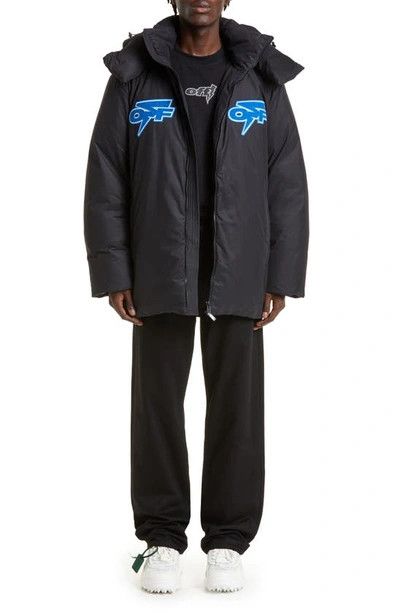 Off-White o1y0225 Logo Hooded Jacket in Black Size US XXL / EU 58 / 5 - 6 Thumbnail