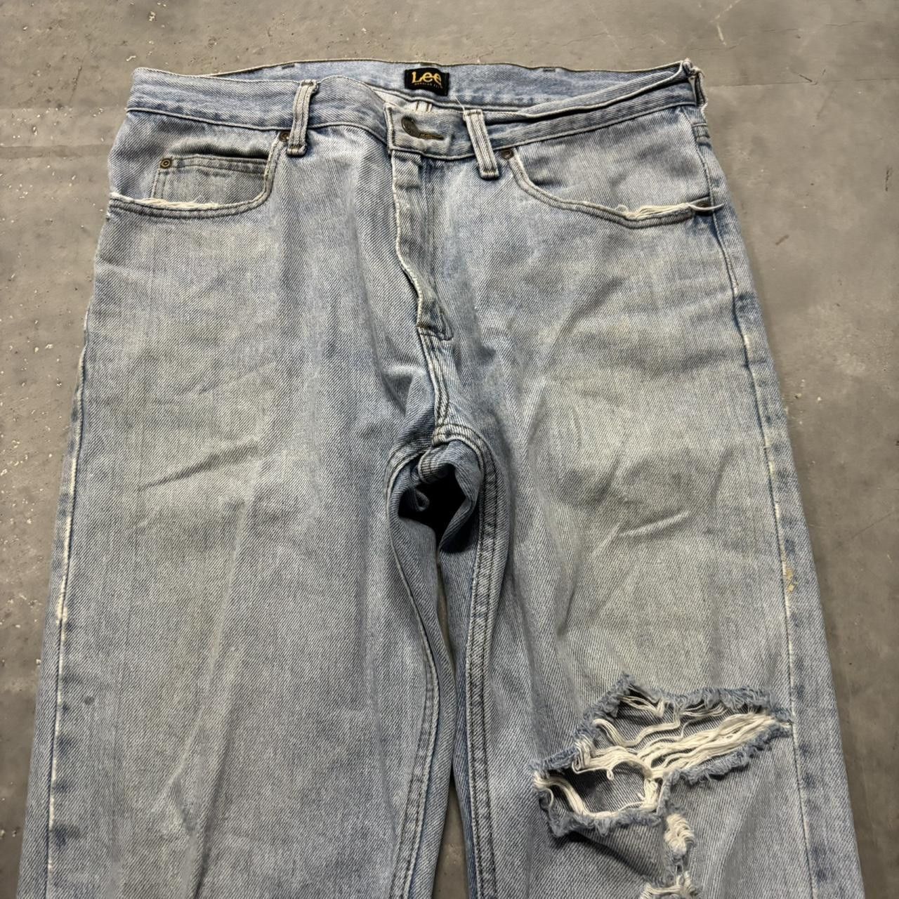 Japanese Brand × Vintage Crazy Vintage Y2K/2000s Light Wash Distressed Streetwear Denim Jeans! Size US 34 / EU 50 - 5 Thumbnail
