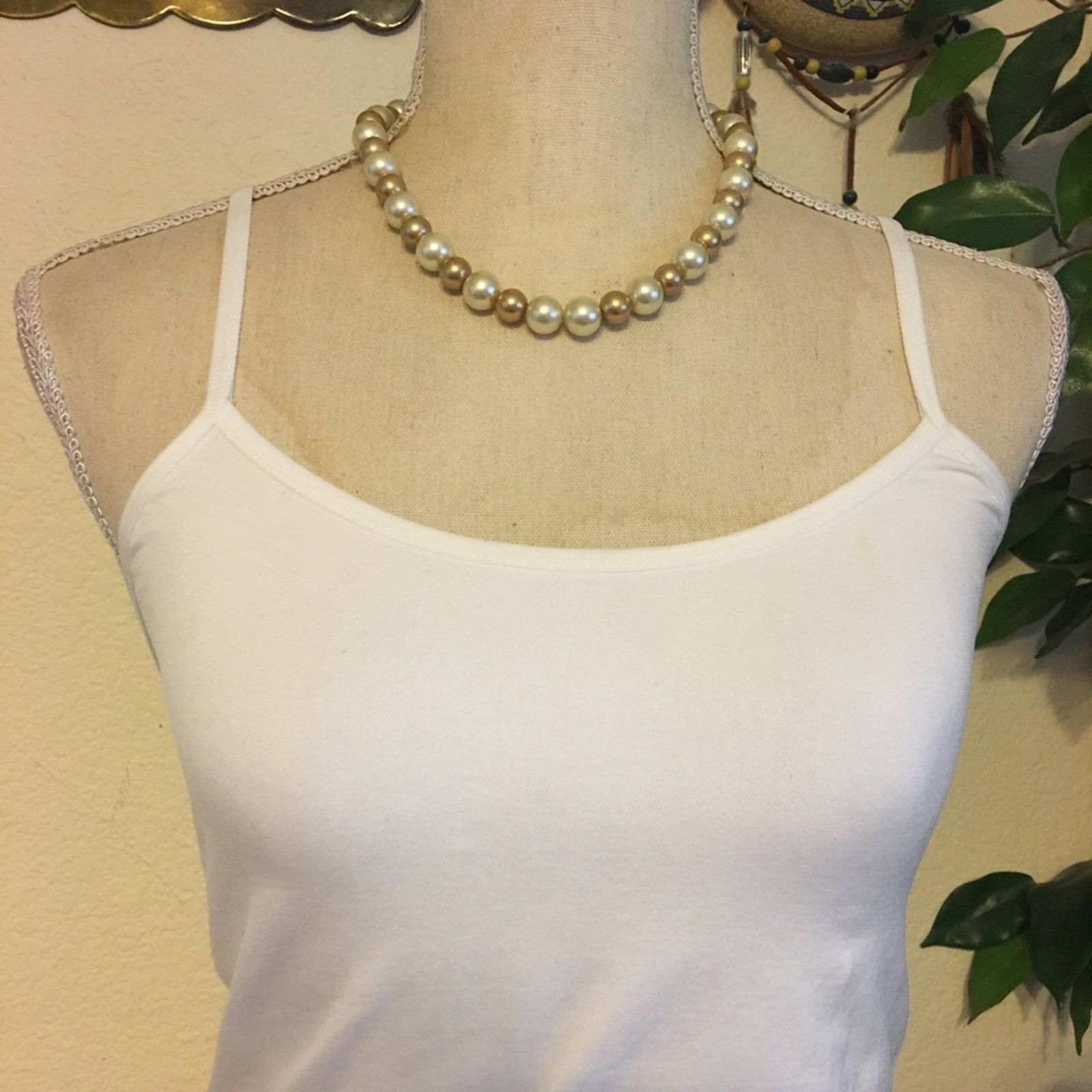 Vintage Vintage multi tone glass pearl bead necklace Size ONE SIZE - 3 Thumbnail