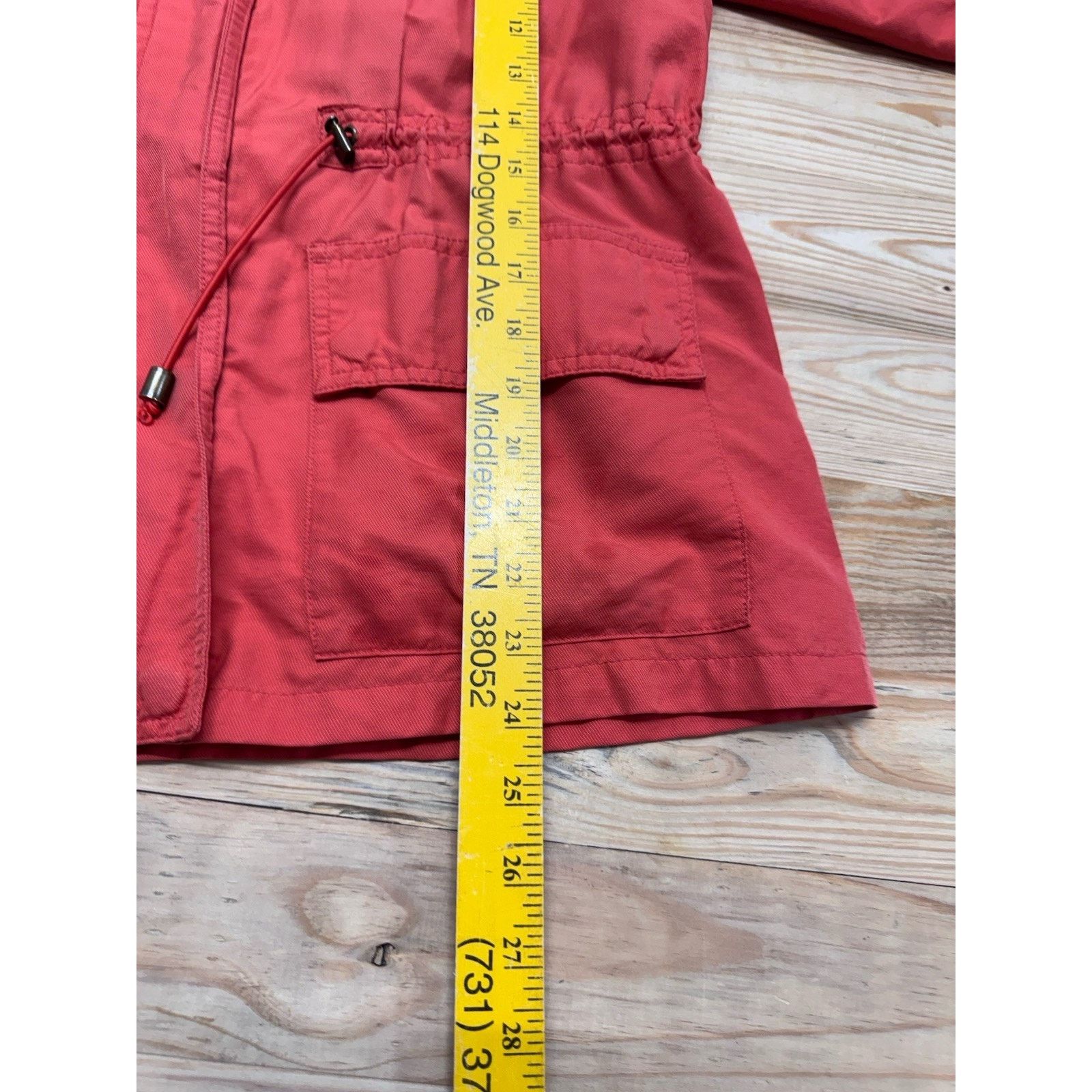 Other Liz & Co Orange Cinch Waist Hooded Lightweight Jacket Sz PL Size L / US 10 / IT 46 - 8 Thumbnail