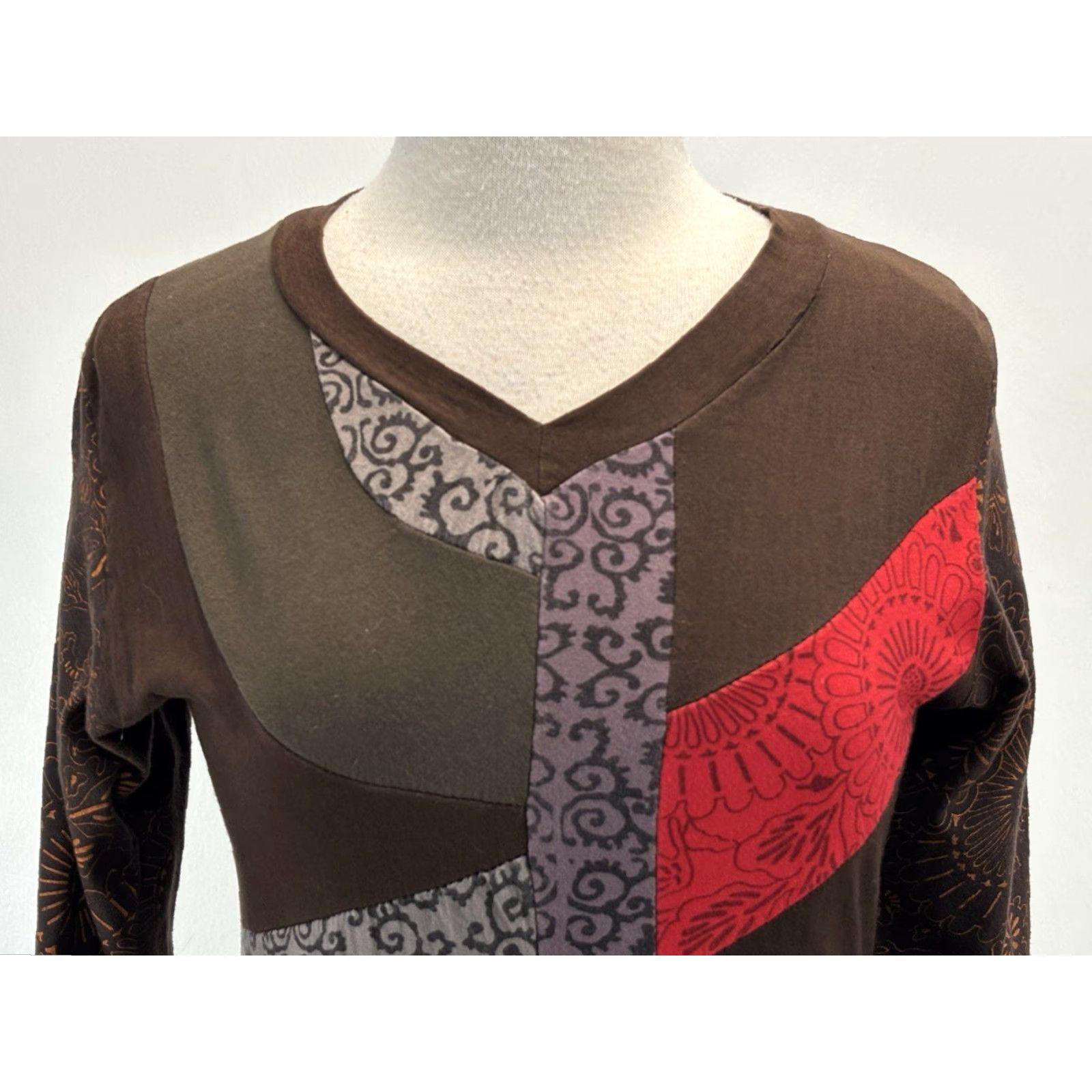 Kathmandu KATHMANDU Kathmandu 100% Cotton Mini Dress Brown M L Hippie Boho Courtship? Not applicable Size M / US 6-8 / IT 42-44 - 4 Thumbnail