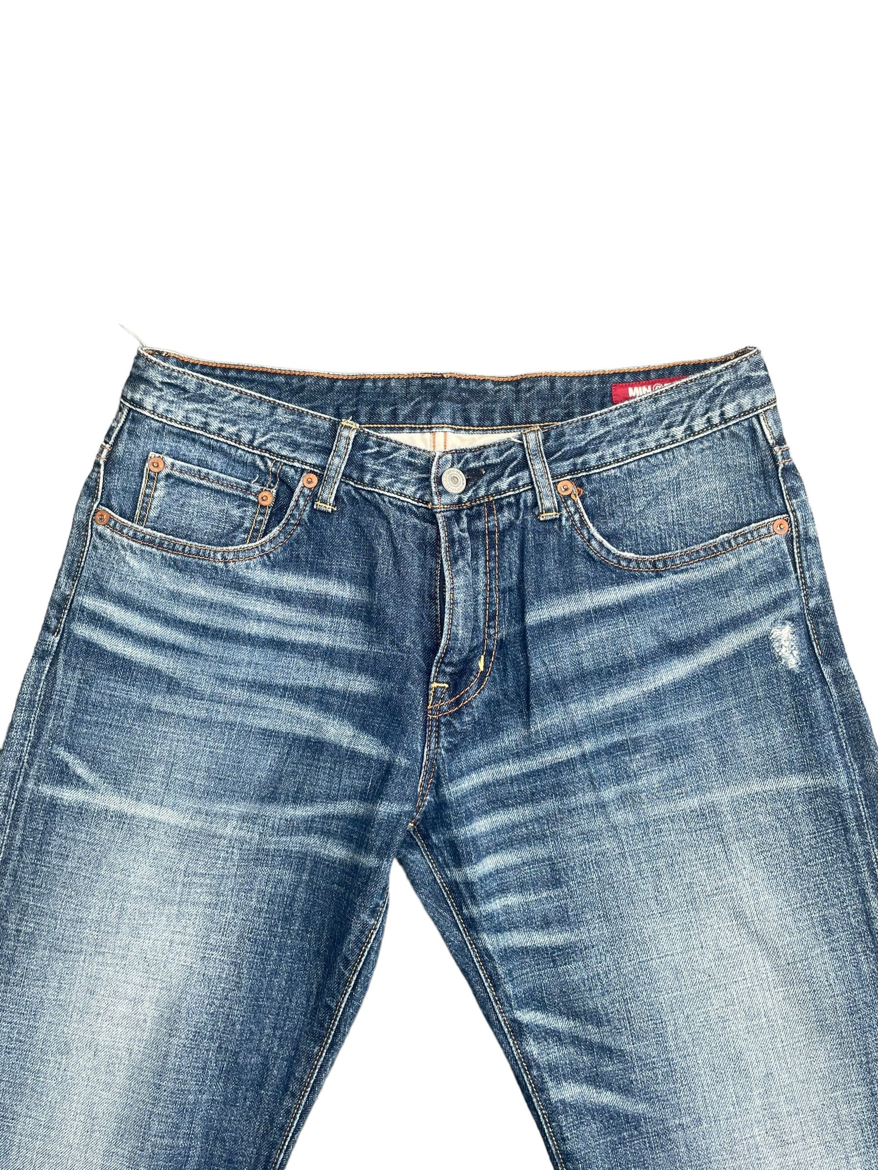 Japanese Brand Min rna faded distresed Denim Size US 32 / EU 48 - 3 Thumbnail