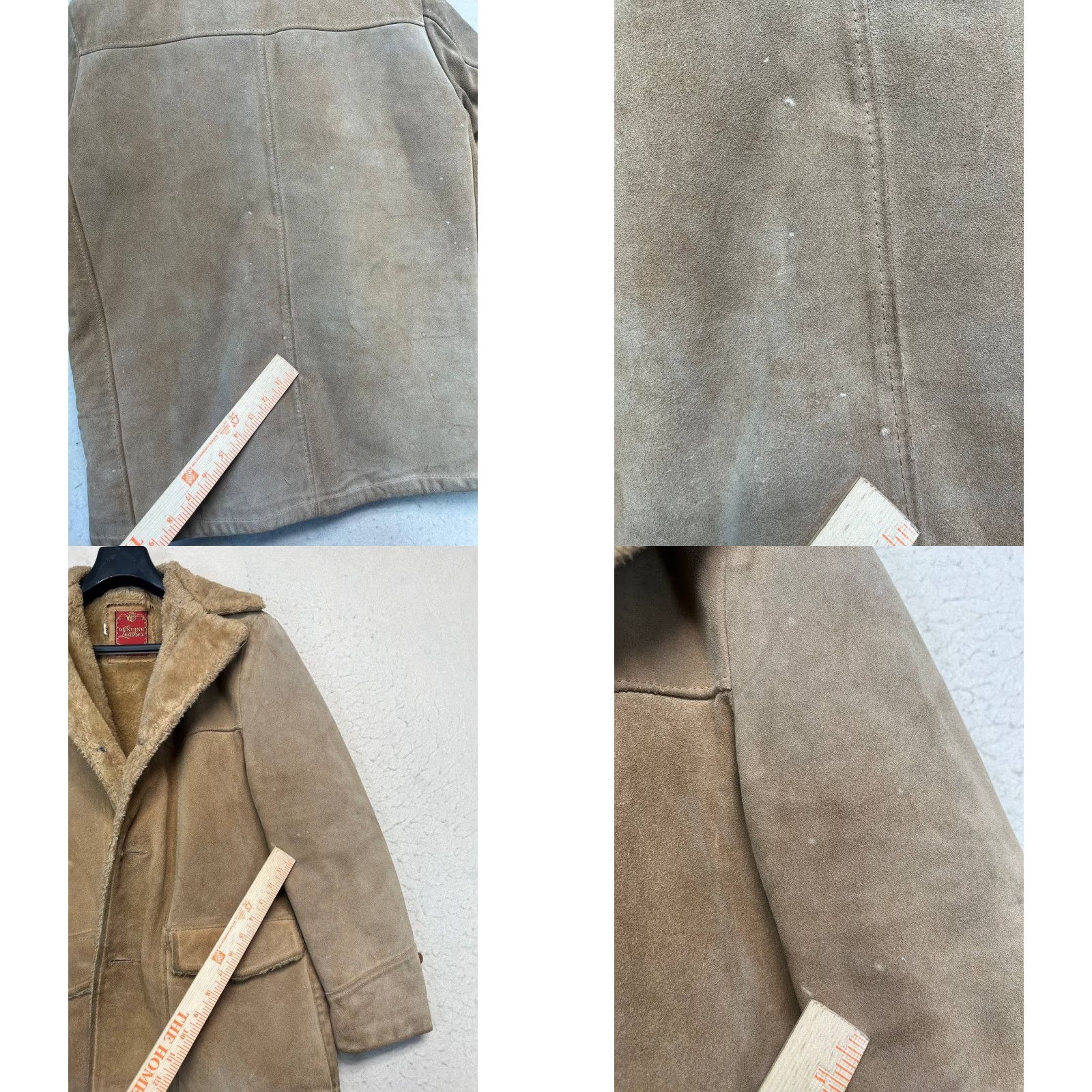 Vintage VINTAGE Genuine Leather Suede Heavy Jacket Mens Mid-Length Brown L See Pic Pockets Lined Classic Outdoor Retro USA American Jacket Size US L / EU 52-54 / 3 - 8 Thumbnail