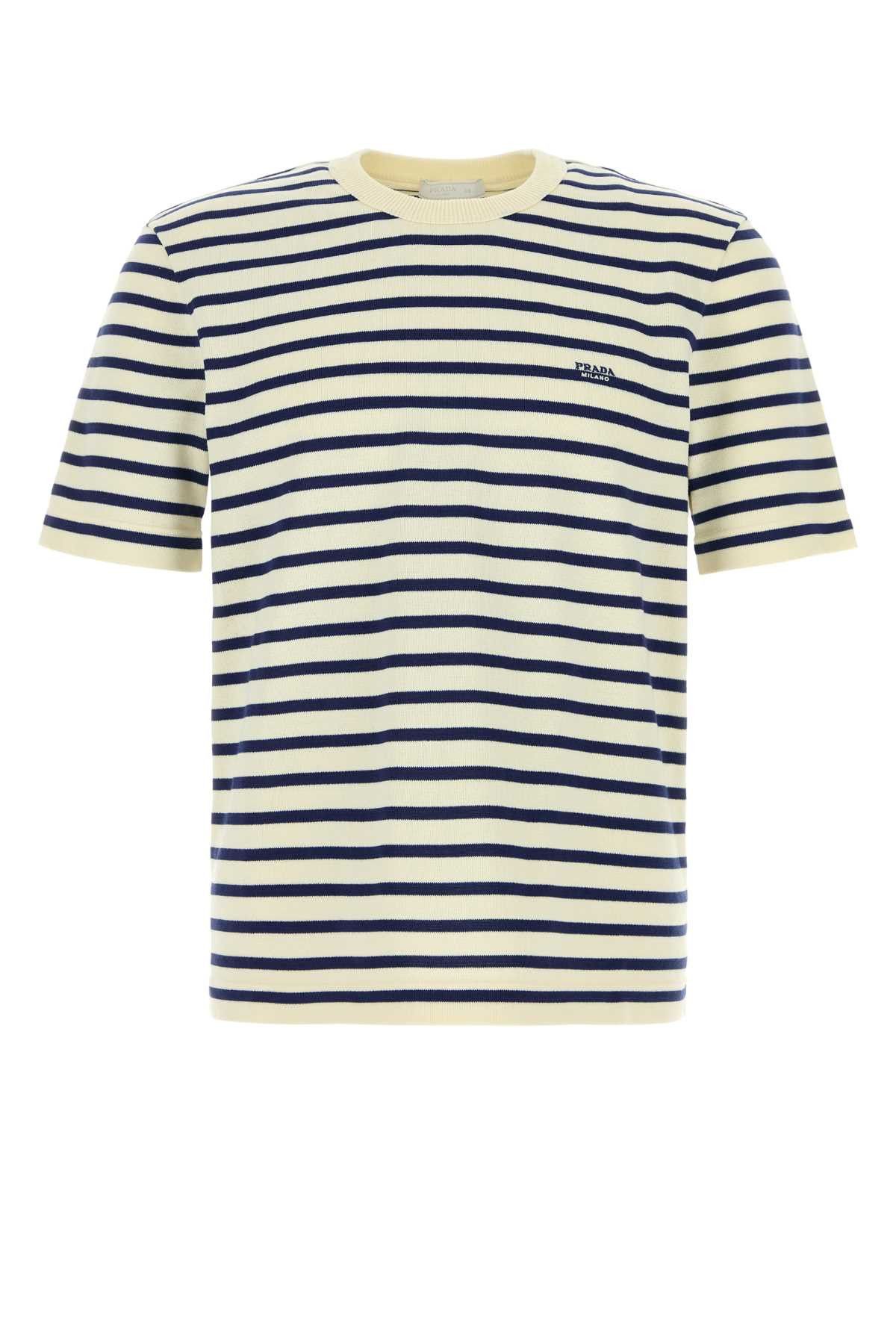 Prada Embroidered Cotton T-Shirt Size US M / EU 48-50 / 2 - 1 Thumbnail