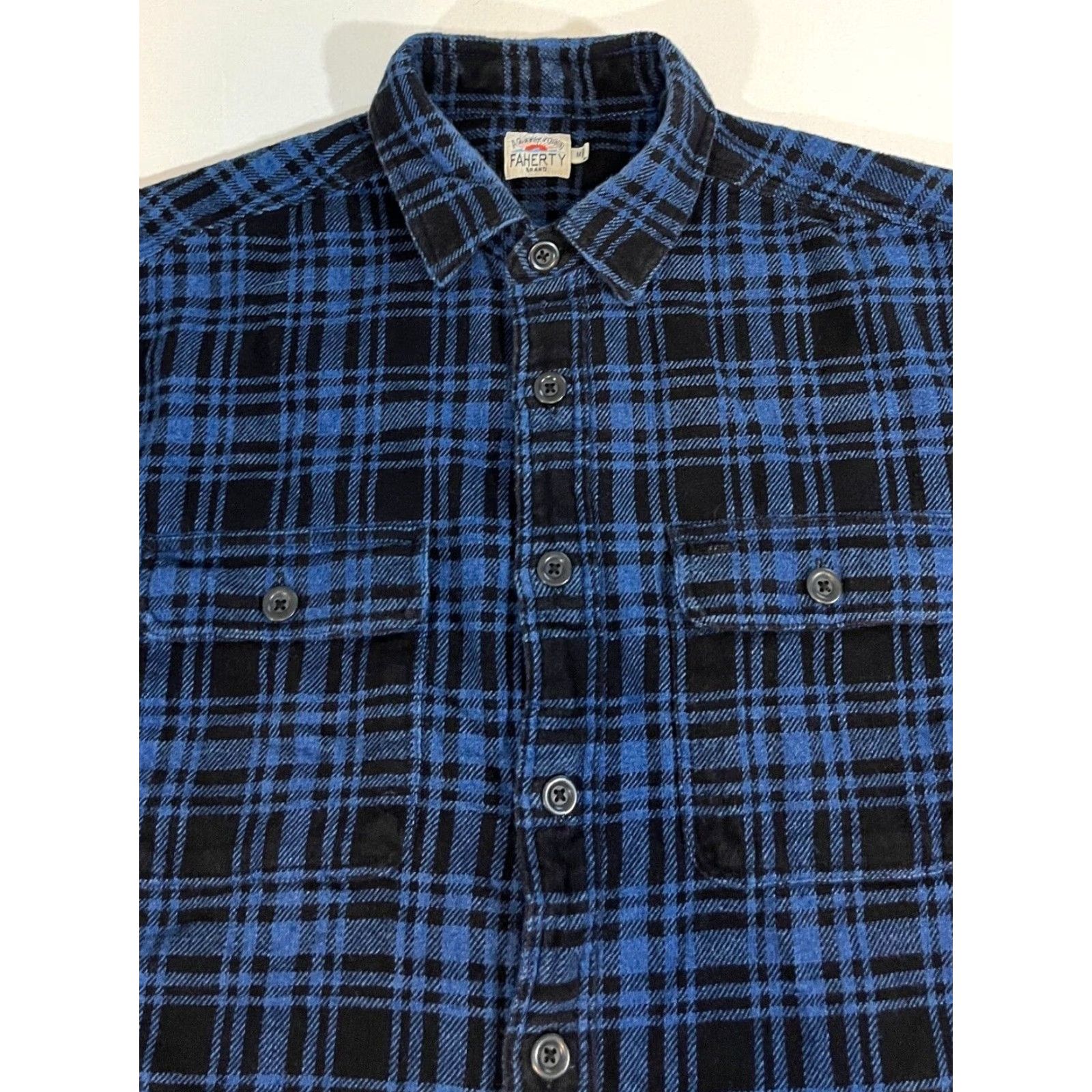 Faherty VINTAGE Faherty Indigo Workshirt Indigo Night Plaid Flannel Button-Up M Faherty Mens Size US M / EU 48-50 / 2 - 4 Thumbnail