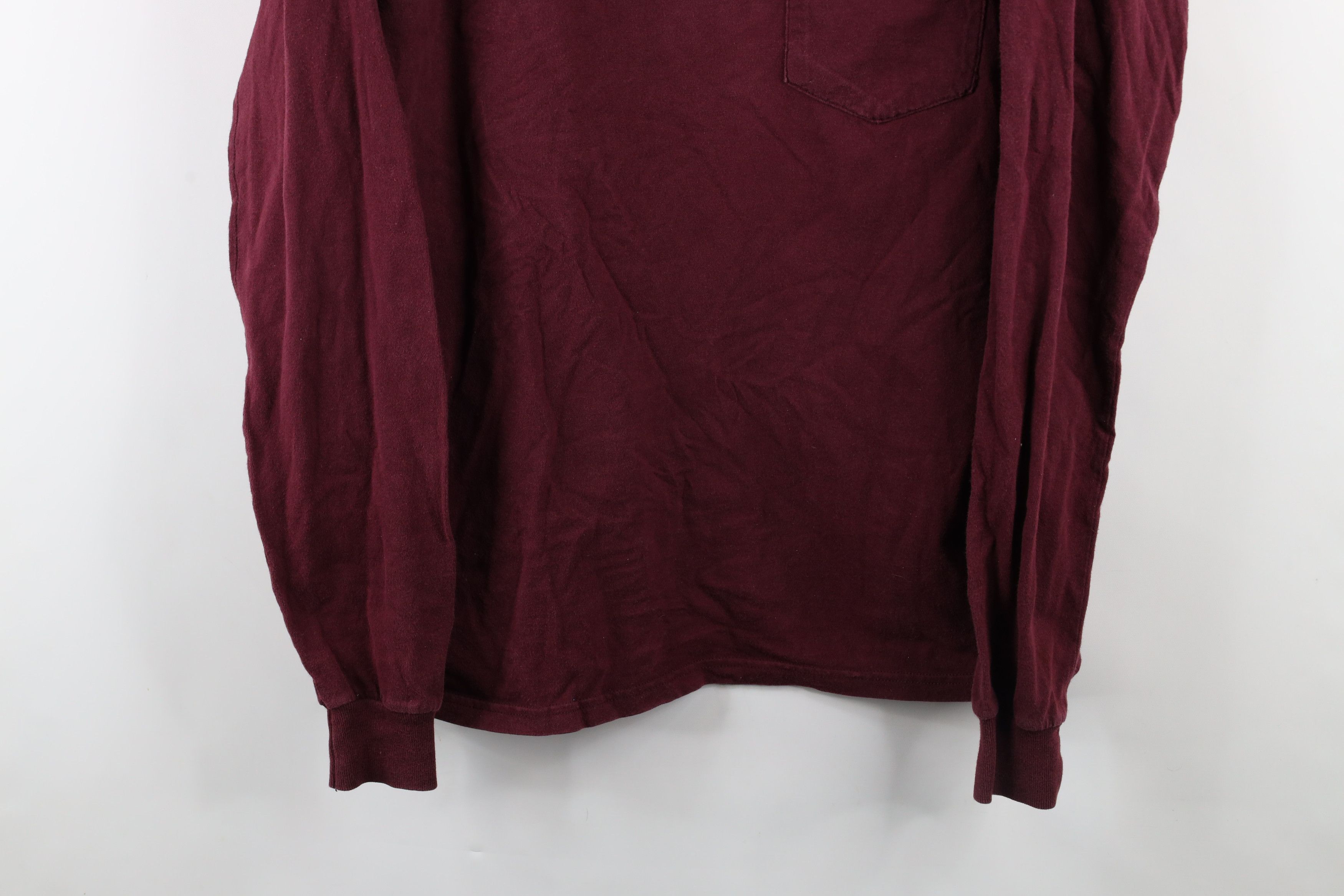Vintage Vintage 90s Streetwear Long Sleeve Pocket T-Shirt Red Cotton Size US XL / EU 56 / 4 - 3 Thumbnail
