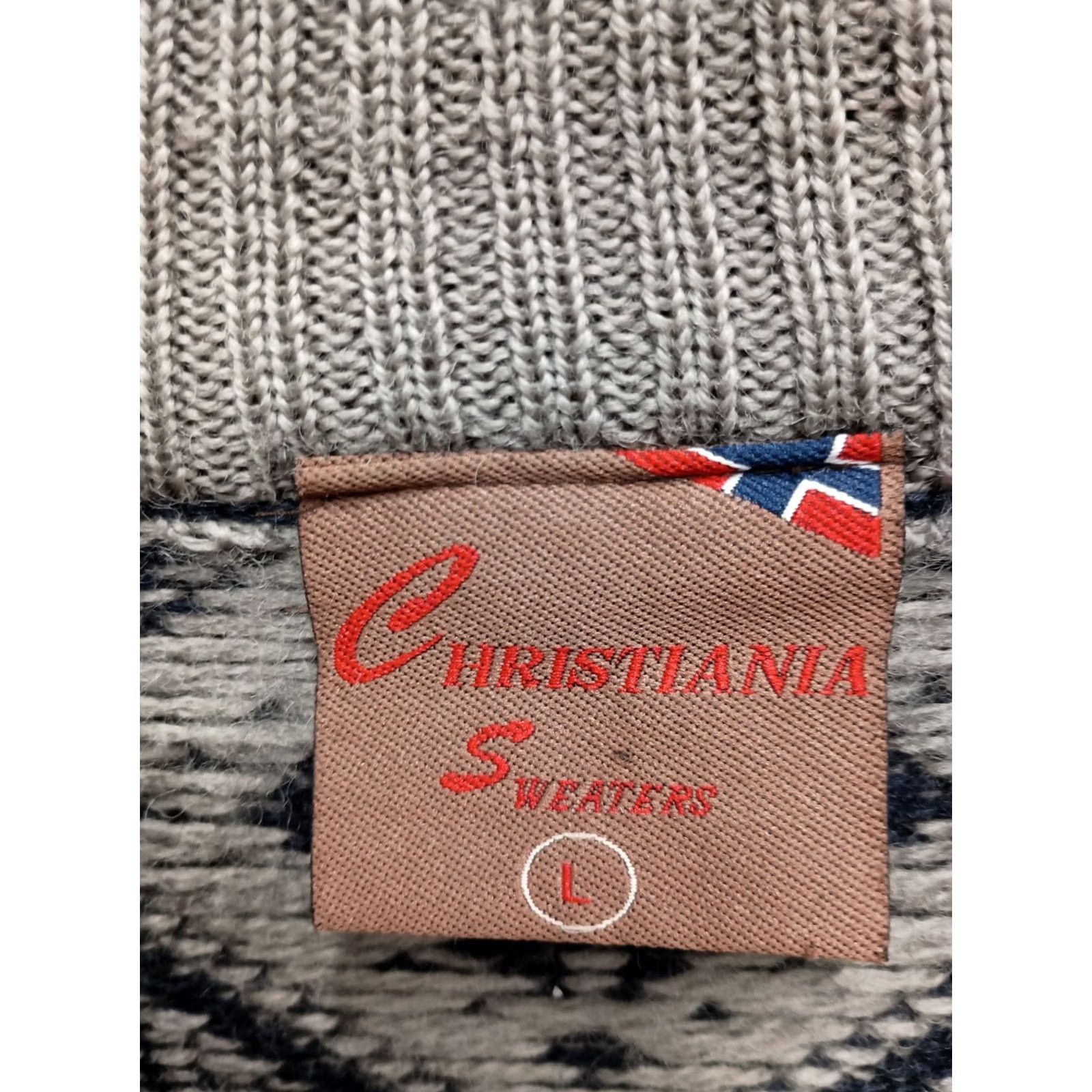 Vintage Vintage Christiania Norwegian Sweater Mens Large Black Gray Wool Fair Isle Nordic Pullover Size US L / EU 52-54 / 3 - 6 Thumbnail