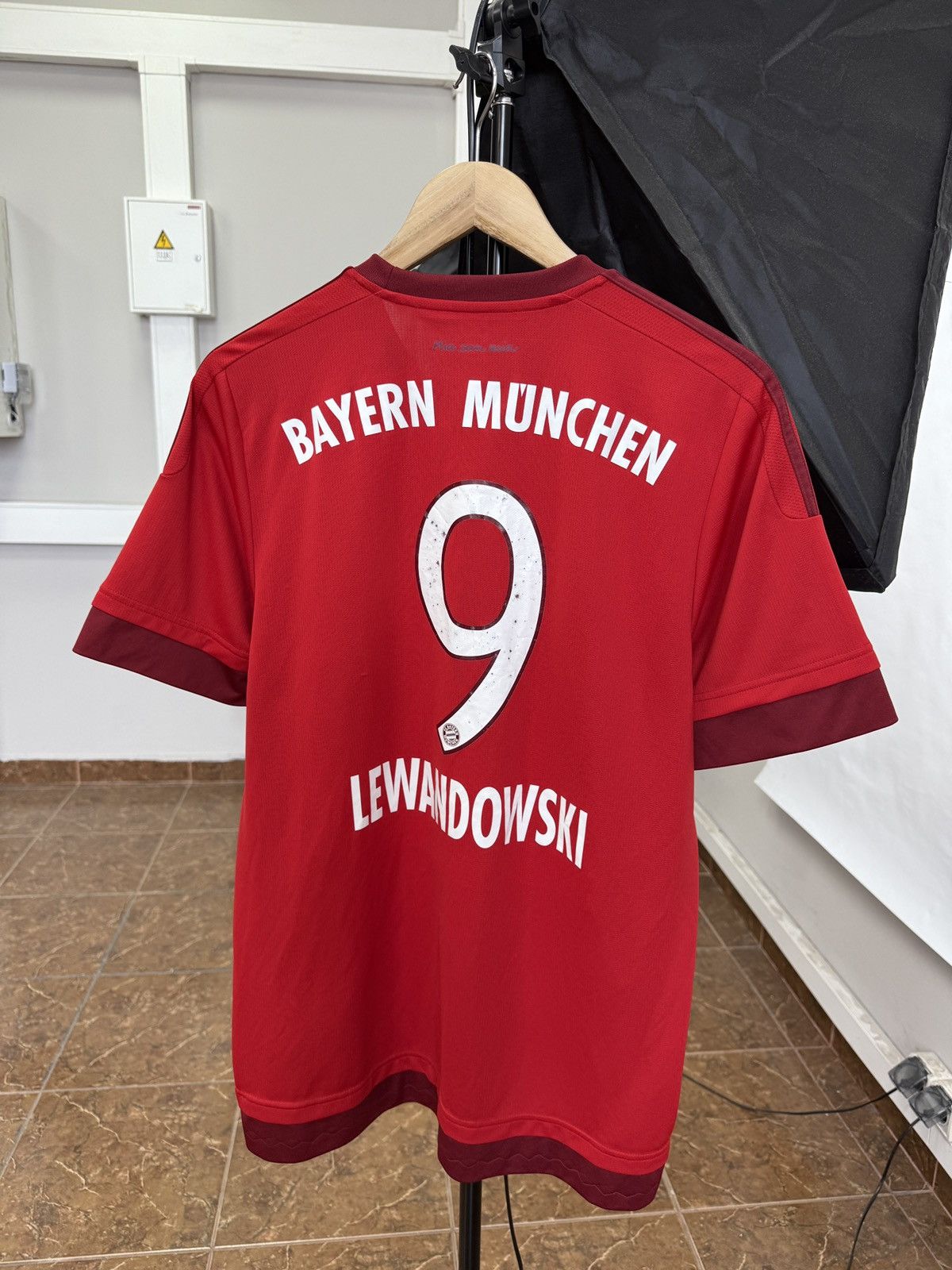 Adidas 🇩🇪 2015 Adidas #9 Lewandowski Bayern Munich Soccer Jersey Size US L / EU 52-54 / 3 - 1 Thumbnail