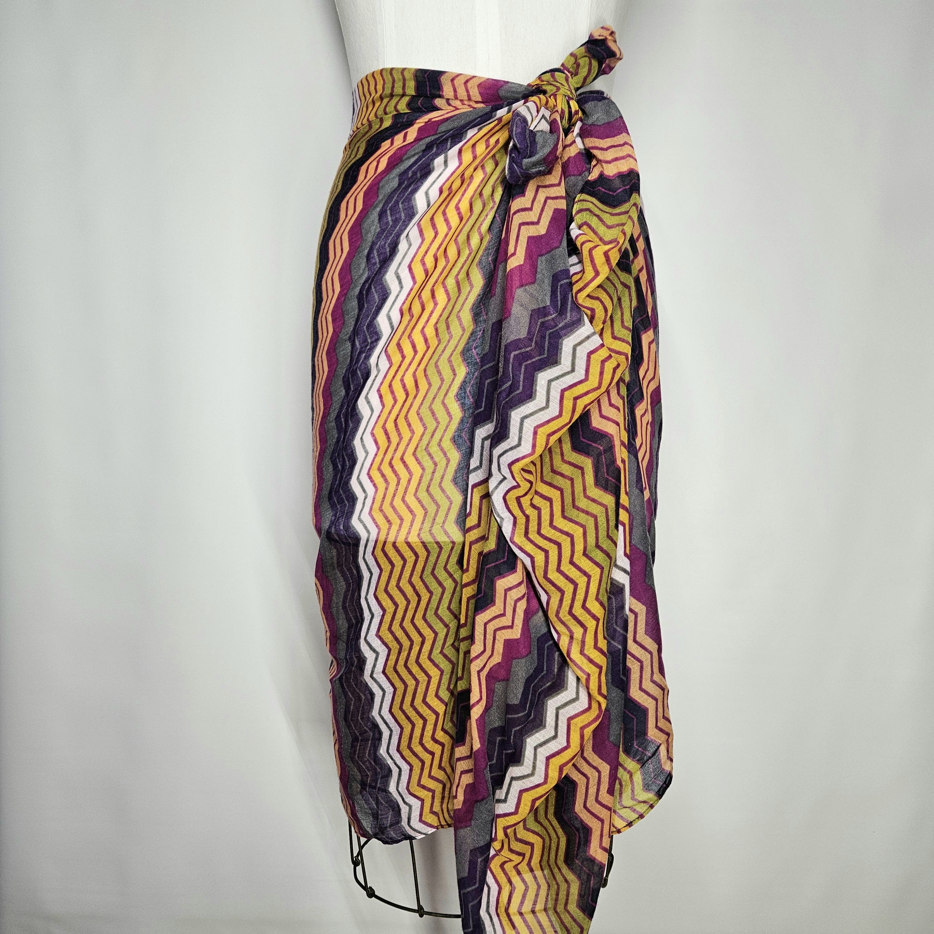 Other Natasha 74x36" Infinity Scarf Sarong Zig Zag Rainbow Jewel Size ONE SIZE - 6 Thumbnail
