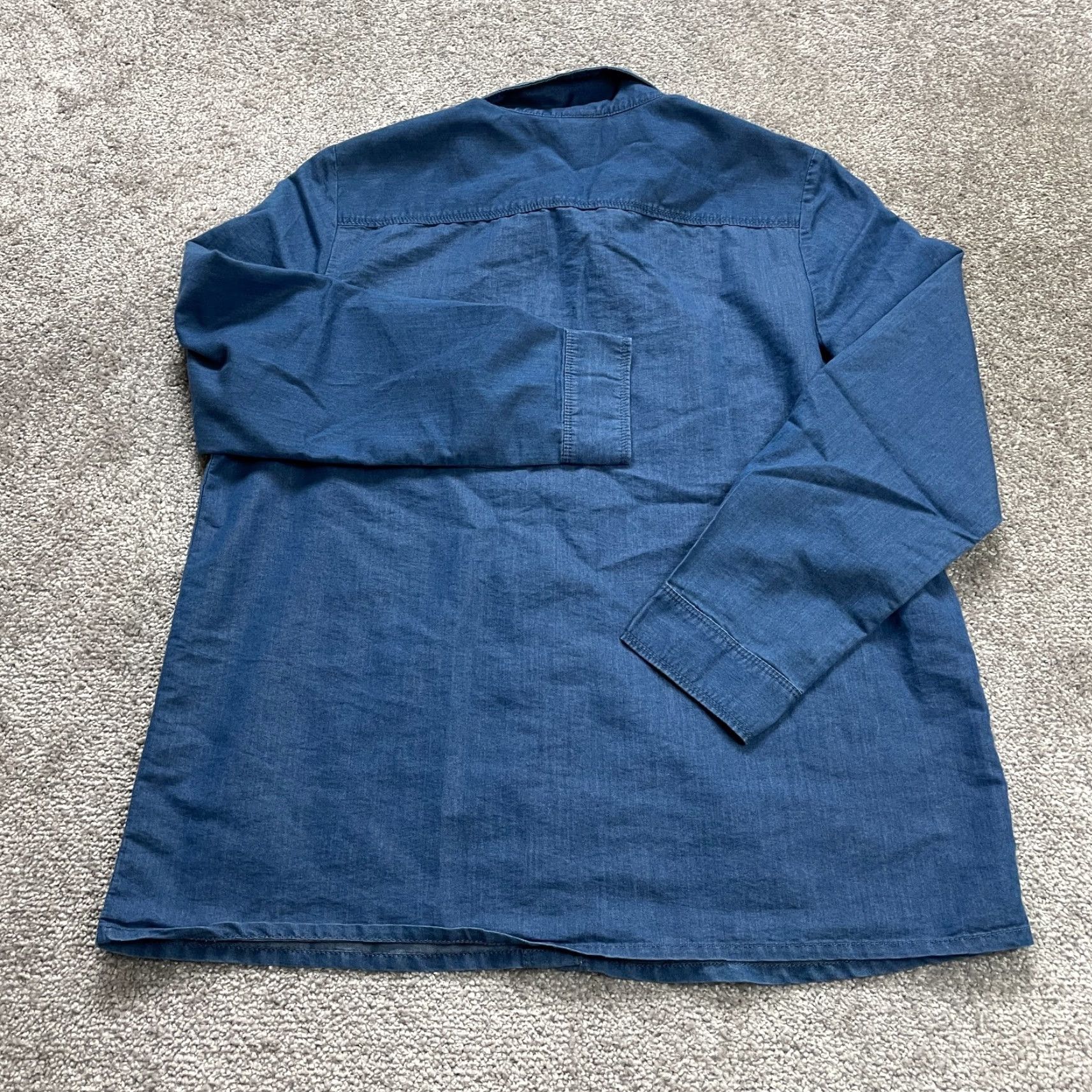 Blair Blair Shirt Women Medium Blue Denim Button Up Pocket Collared Chambray Casual Size M / US 6-8 / IT 42-44 - 2 Thumbnail