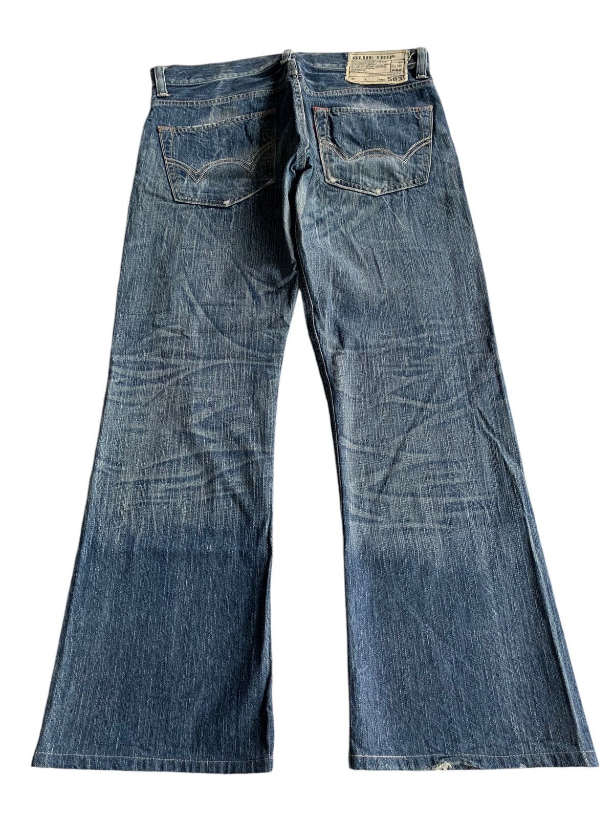 FLARE💥EDWIN 503 BLUE TRIP FADED & RUSTY PUNK STYLE DENIM☠️🎌