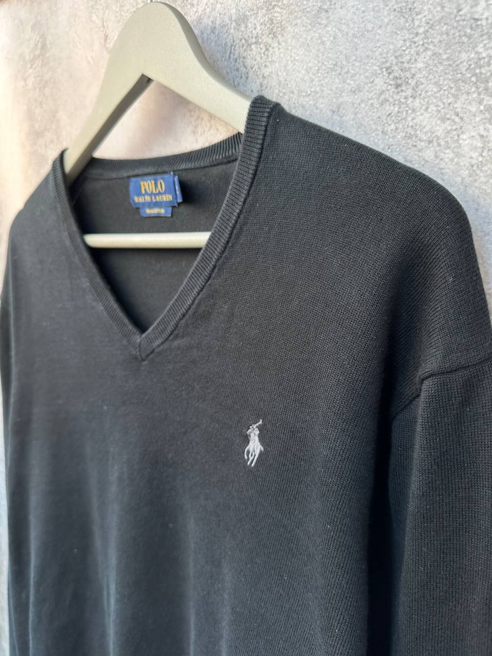 Polo Ralph Lauren Polo Ralph Lauren V-Neck Pima Cotton Sweater Black Jumper Size US L / EU 52-54 / 3 - 6 Thumbnail