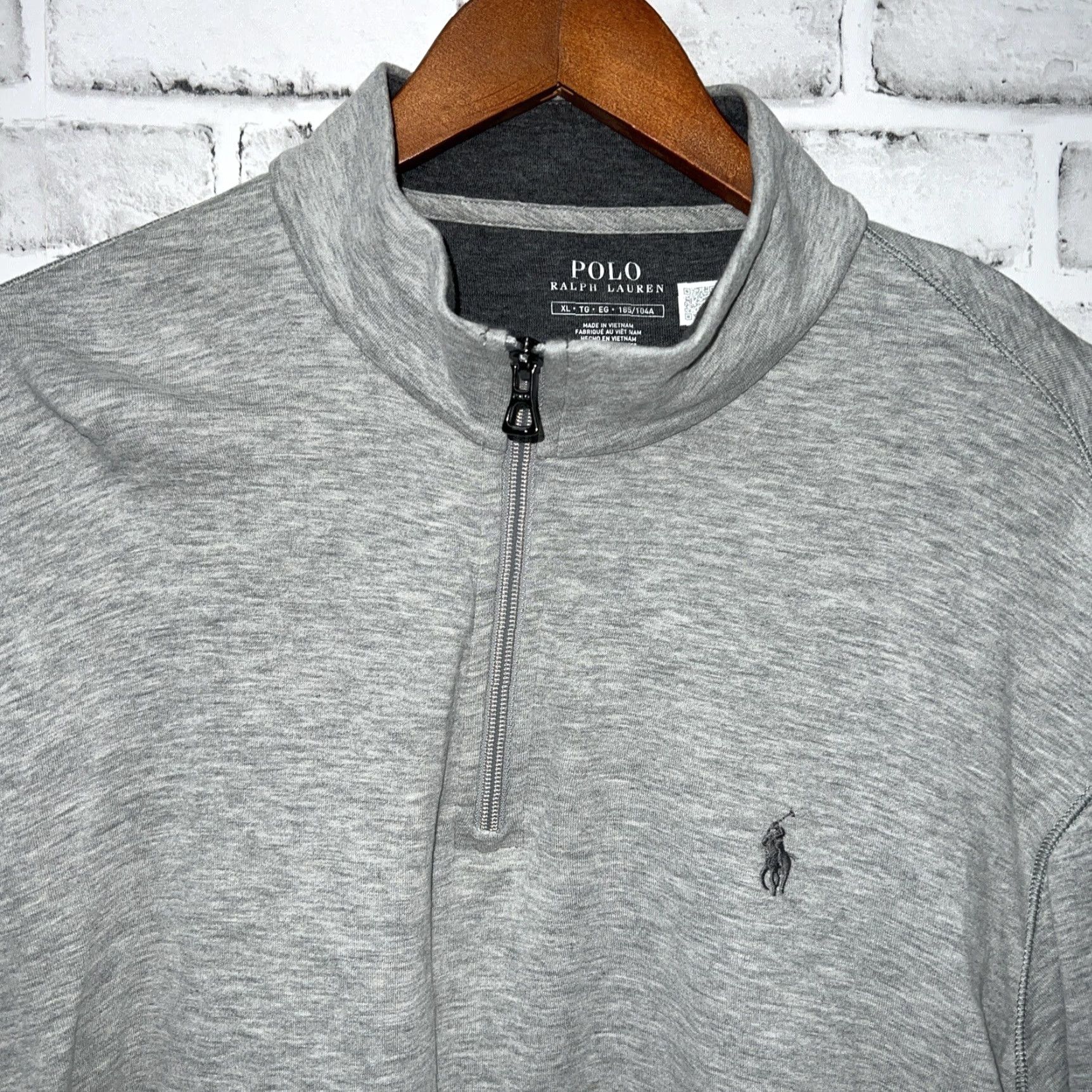 Polo Ralph Lauren VINTAGE Polo Ralph Lauren Gray Halfzip Pullover Sweater Men XL Size US XL / EU 56 / 4 - 2 Thumbnail