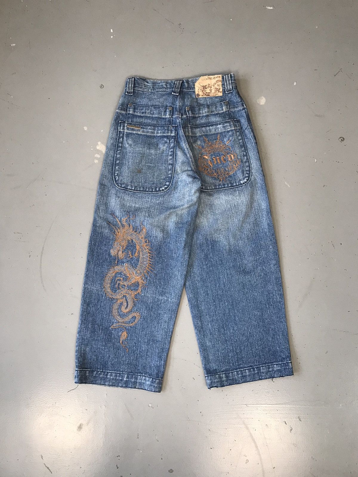 JNCO × Southpole × Vintage Vintage 90s Jnco 👑 🐉 embroidered denim (kids size) Size 25" / US 0 / IT 36 - 1 Thumbnail