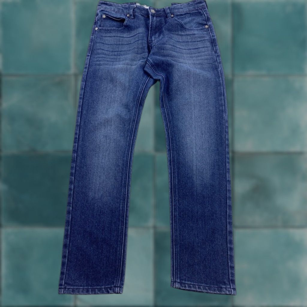 Denime MBX Denim Jeans Men’s 30x30 Blue Straight Jeans Men Dark Denim 30 in 30 in MBX Mens Blue Jeans Size US 30 / EU 46 - 1 Thumbnail