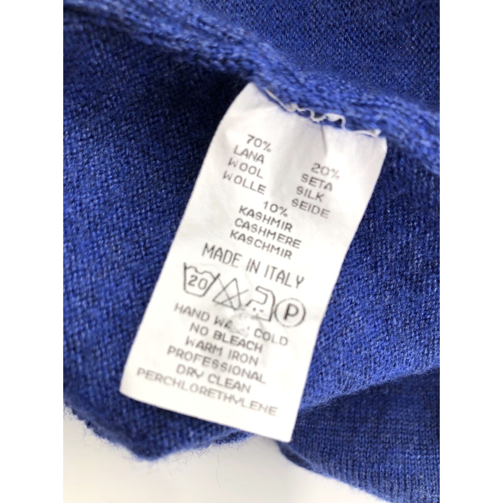 Vintage BULLock & JONES ITALY Wool Silk Cashmere Collared Sweater L/XL Blue Mens Pullover Size US L / EU 52-54 / 3 - 7 Thumbnail