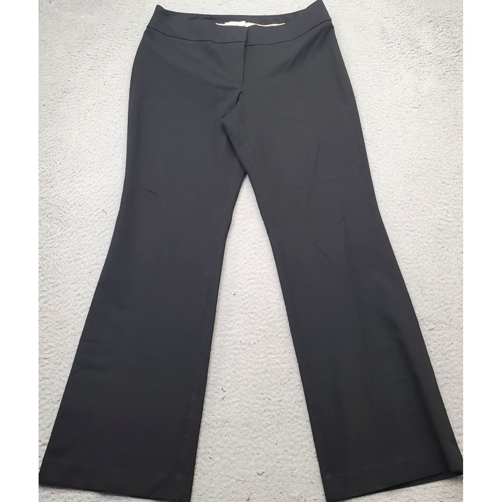 Loft Loft Julie Dress Pants Womens Size 8 Black Flared Leg Hook & Eye Length 32 in Size 30" / US 8 / IT 44 - 2 Thumbnail
