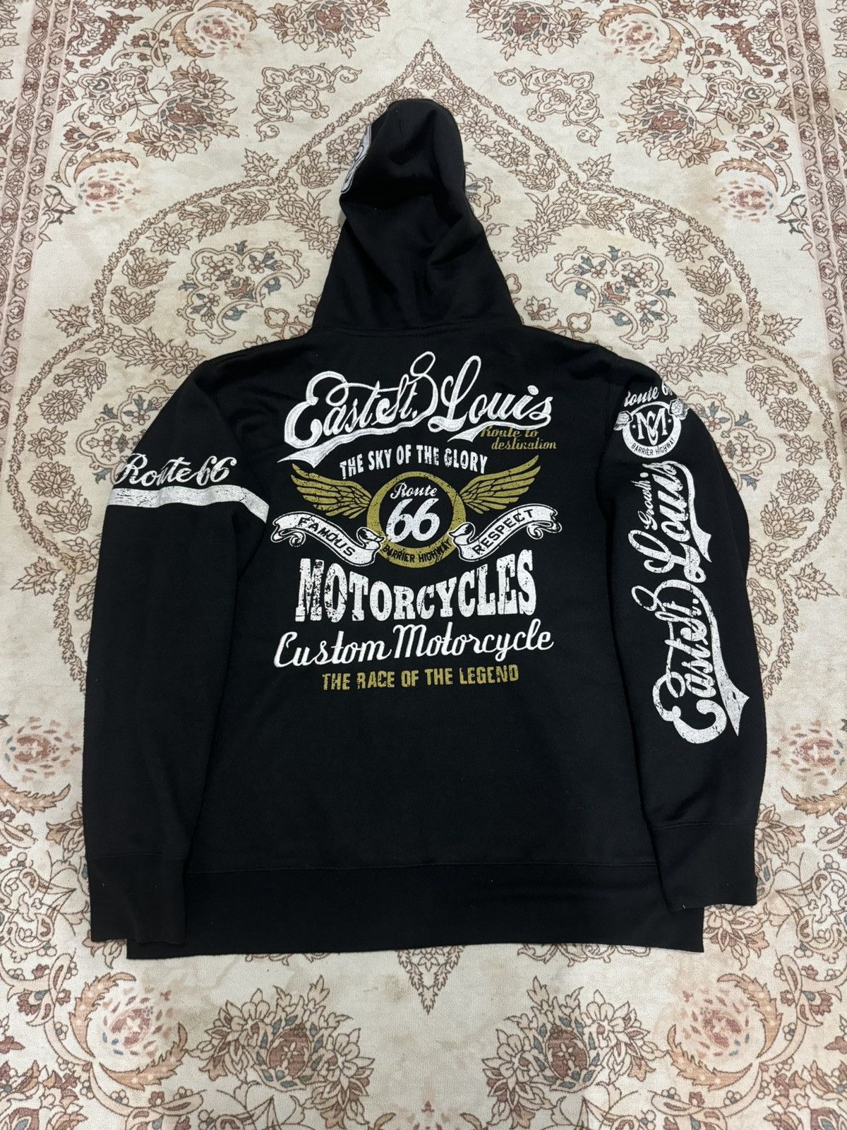 Route 66 × Vintage Route66 Motorcycle Zipper Hoodie Size US L / EU 52-54 / 3 - 1 Thumbnail