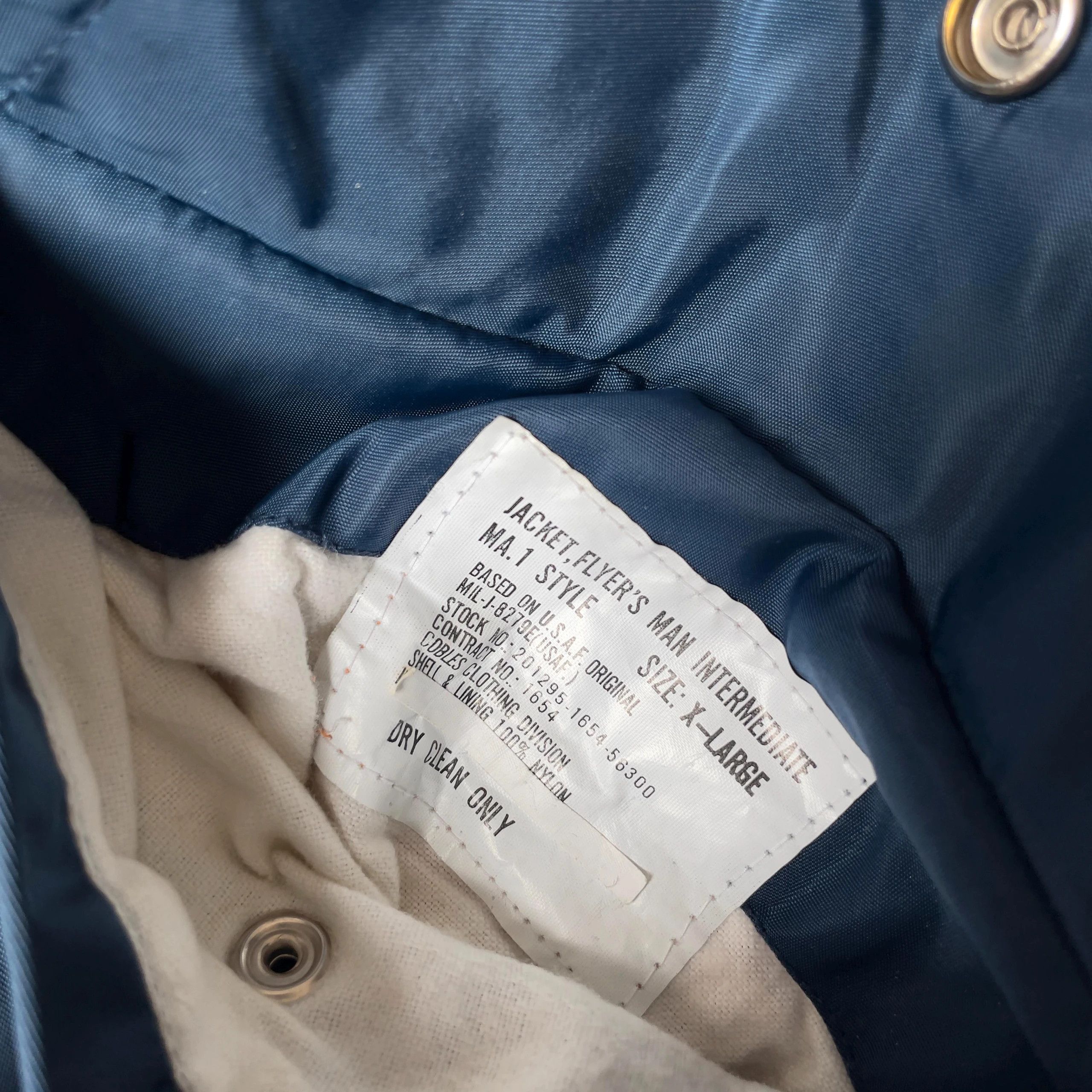 Vintage Vintage MA 1 Intermediate Lightweight Nylon Bomber Jacket Size US XL / EU 56 / 4 - 6 Thumbnail