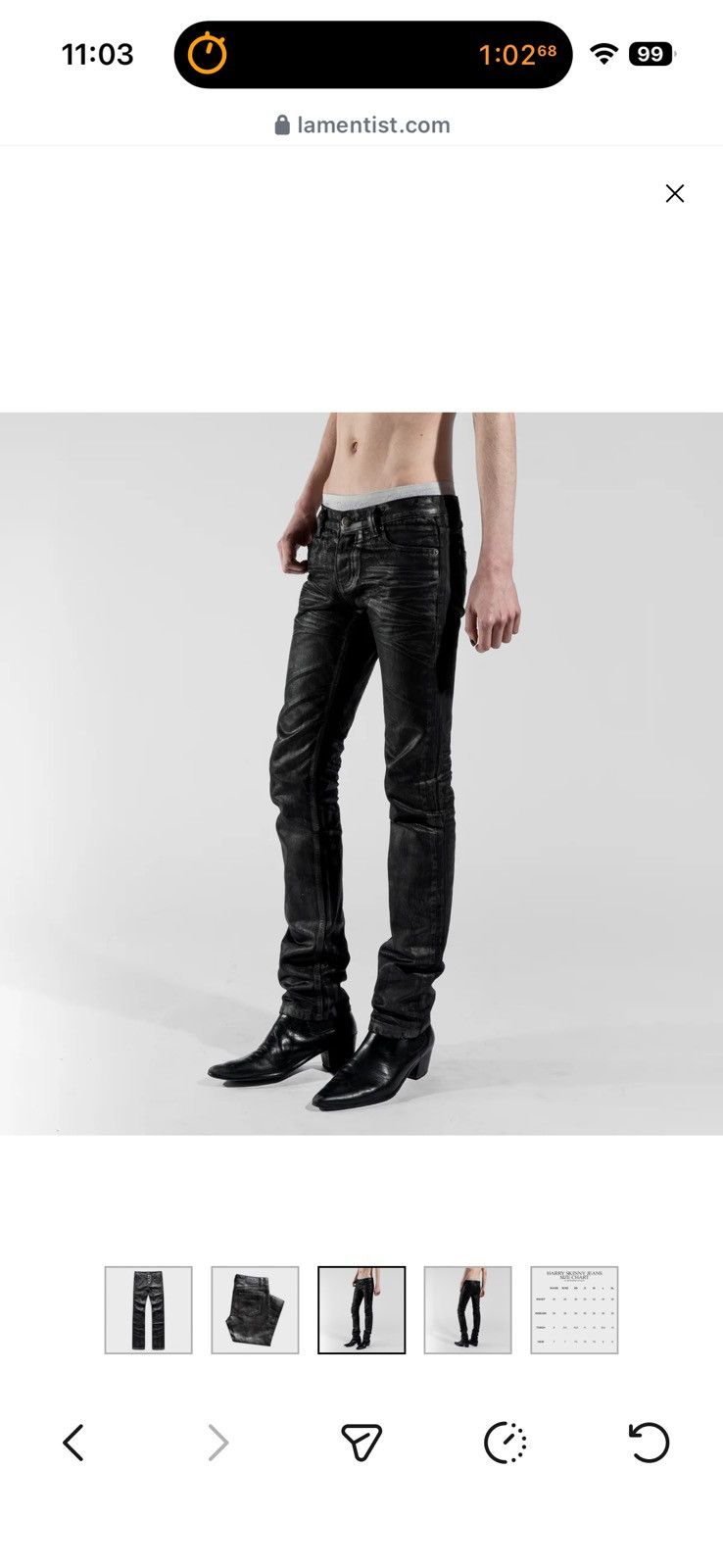 Other HARRY SKINNY JEANS IN WAXED NOIR DENIM ONLY TRIED ON Size US 34 / EU 50 - 2 Thumbnail