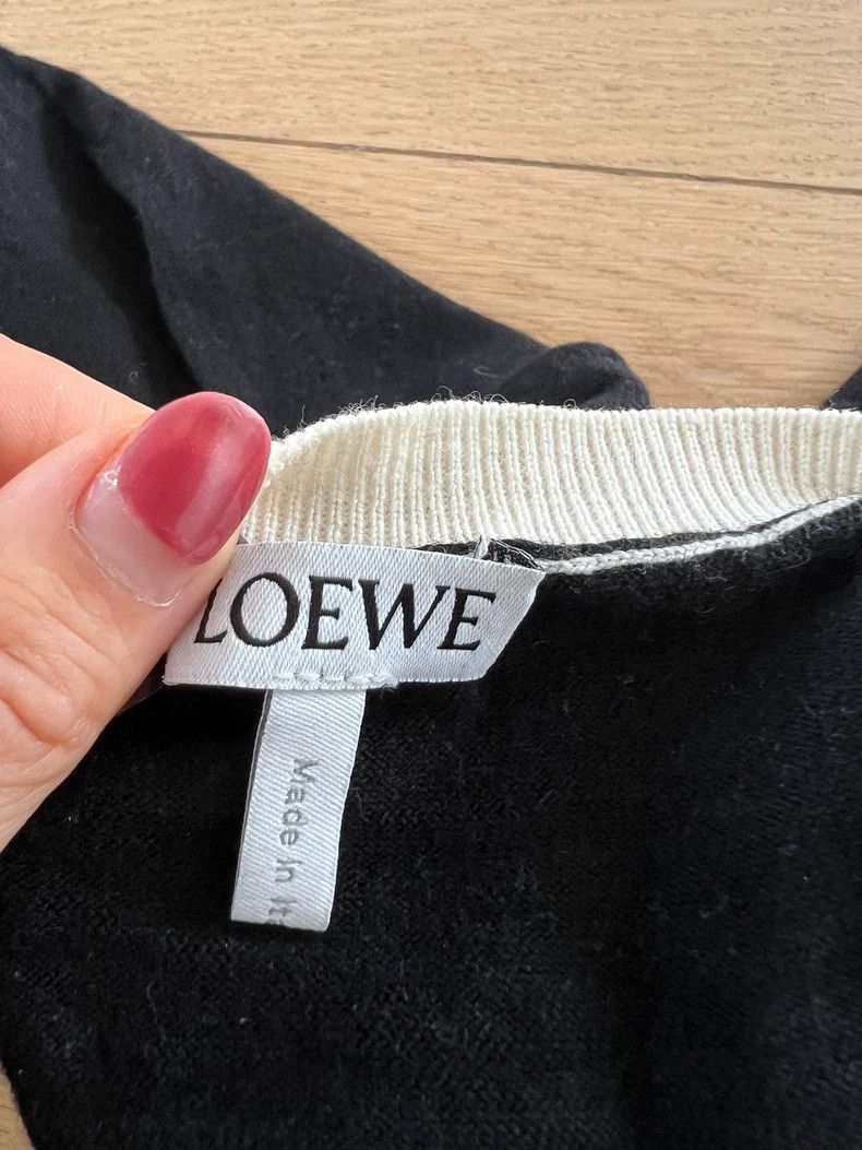 Loewe LOEWE Black logo knit short sleeved top Size S / US 4 / IT 40 - 4 Thumbnail
