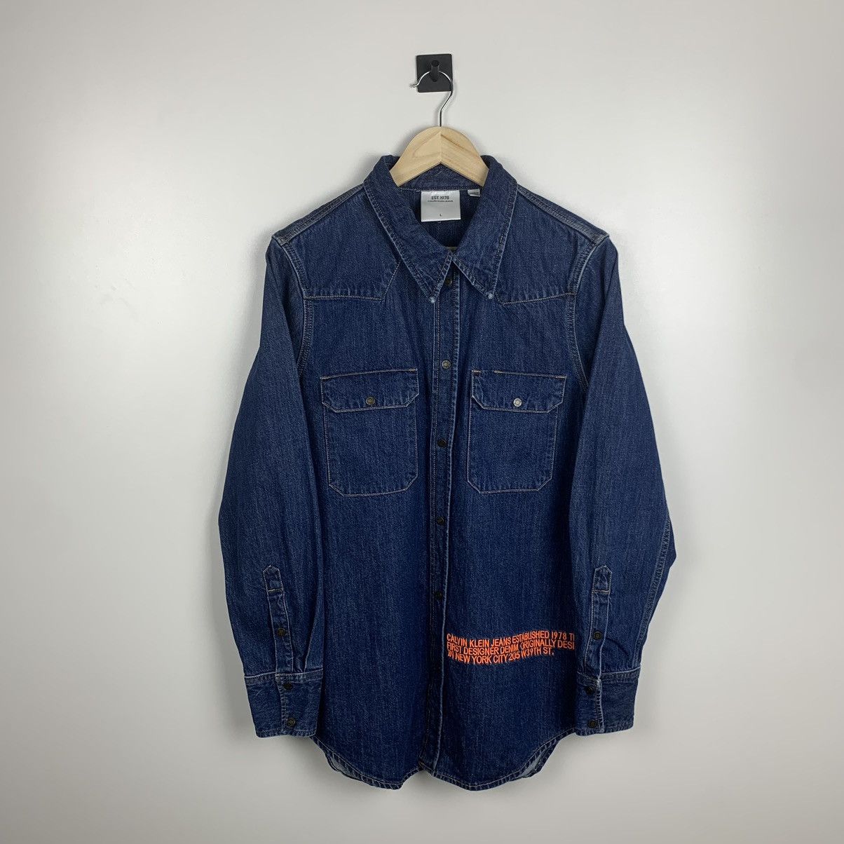 Calvin Klein 205W39NYC Raf Simons Calvin Klein 205W39TH ST. Denim Shirt Size L Size US L / EU 52-54 / 3 - 1 Thumbnail