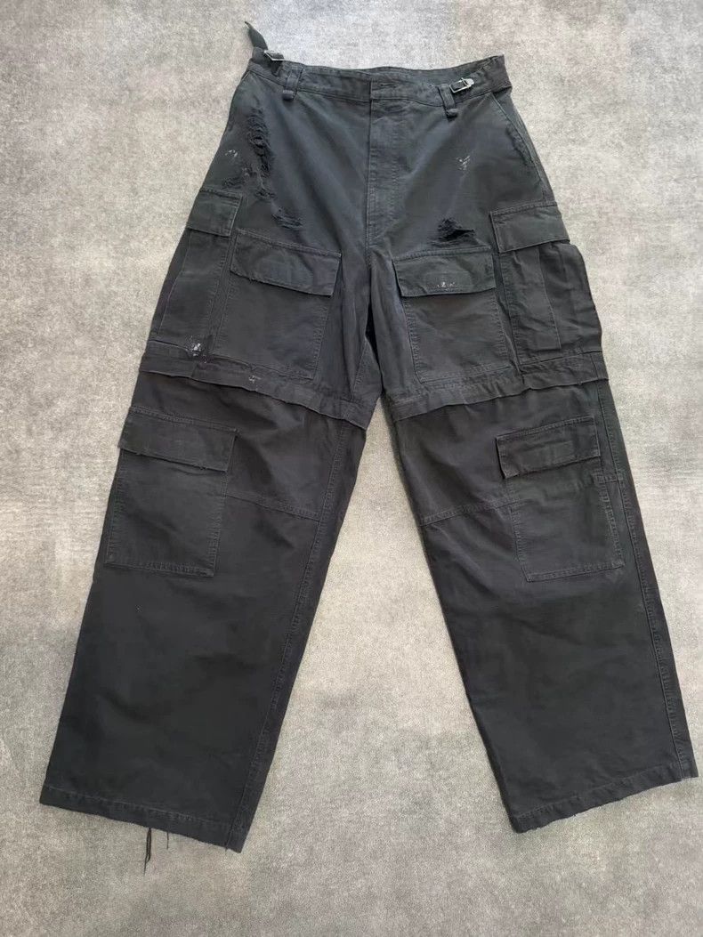 Balenciaga Balenciaga size S Work pants, splash ink to make old desig Size US 27 - 1 Thumbnail