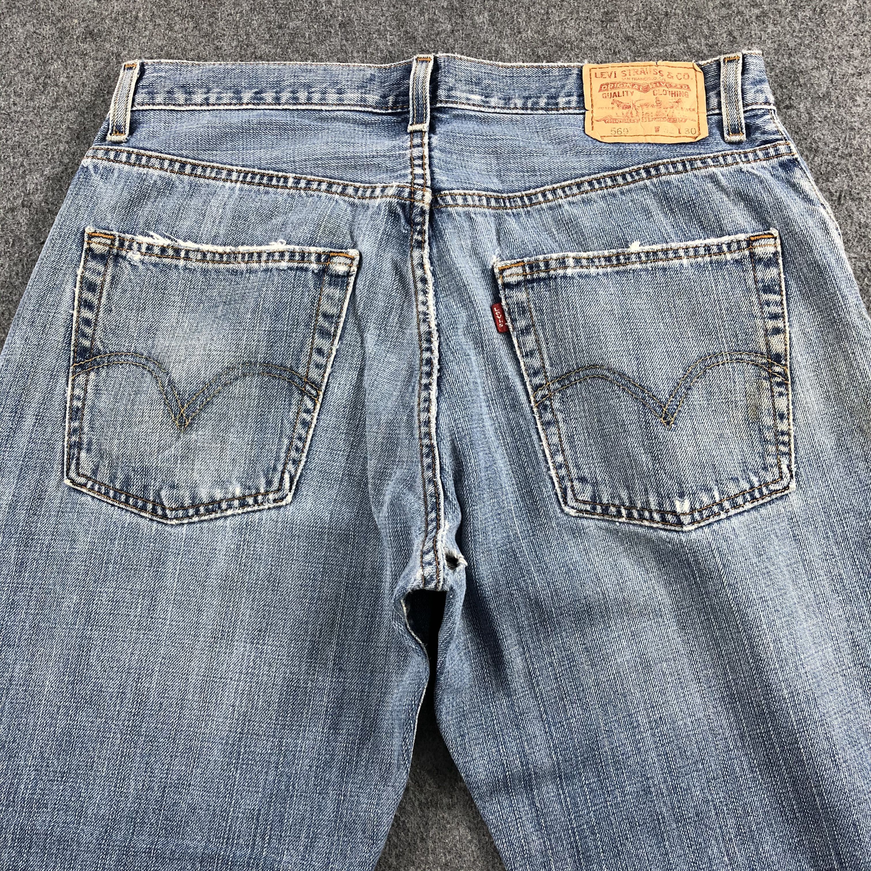Levi's Vintage Blue Wash Levis 569 Jeans-J1697 Size US 34 / EU 50 - 4 Thumbnail