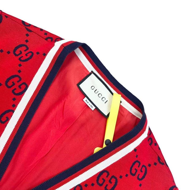 Gucci Gucci Red double G full-print color-blocked cardigan coat Size XS / US 0-2 / IT 36-38 - 3 Thumbnail