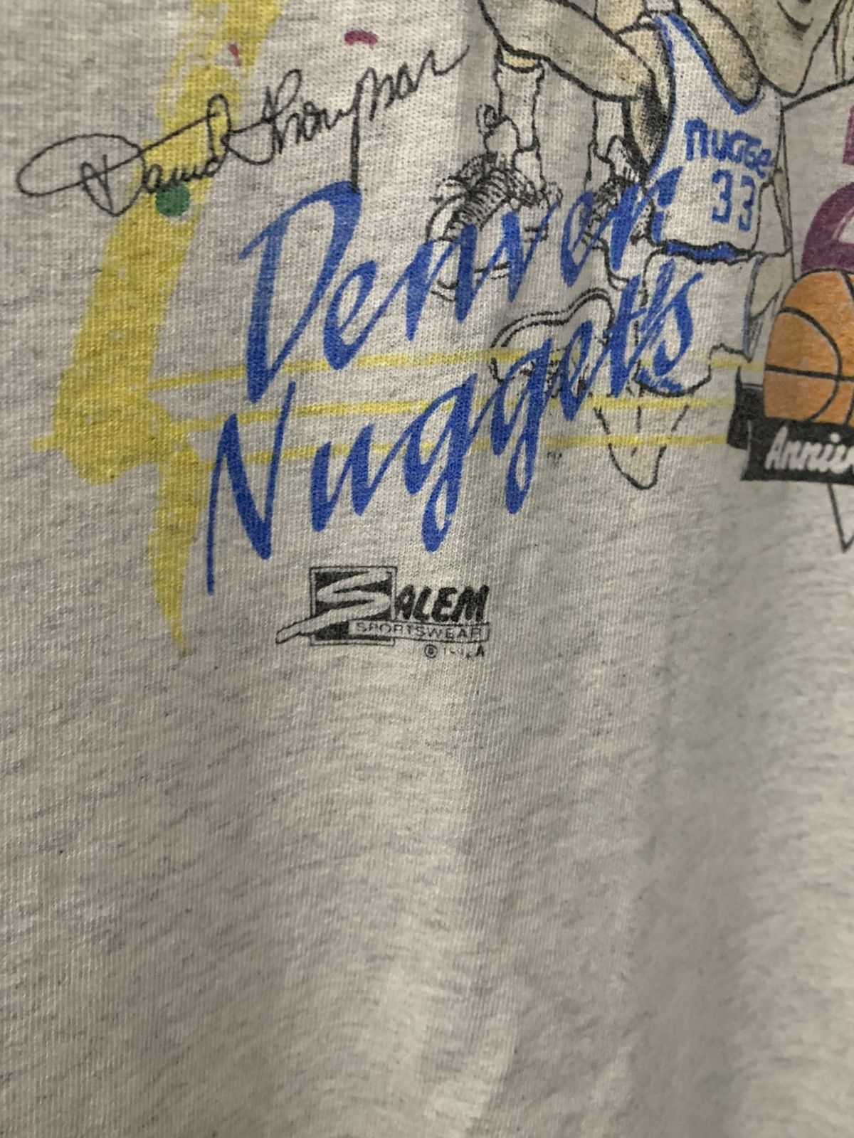 Salem Sportswear Vintage 1992 DENVER NUGGETS Caricature Tee Size US XL / EU 56 / 4 - 8 Thumbnail