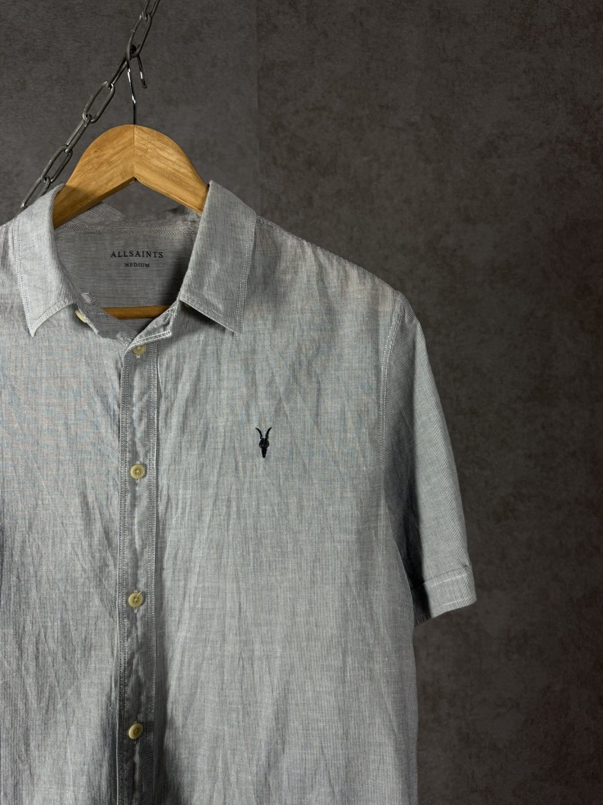 Allsaints Allsaints designer logo striped shirt Size US M / EU 48-50 / 2 - 2 Thumbnail