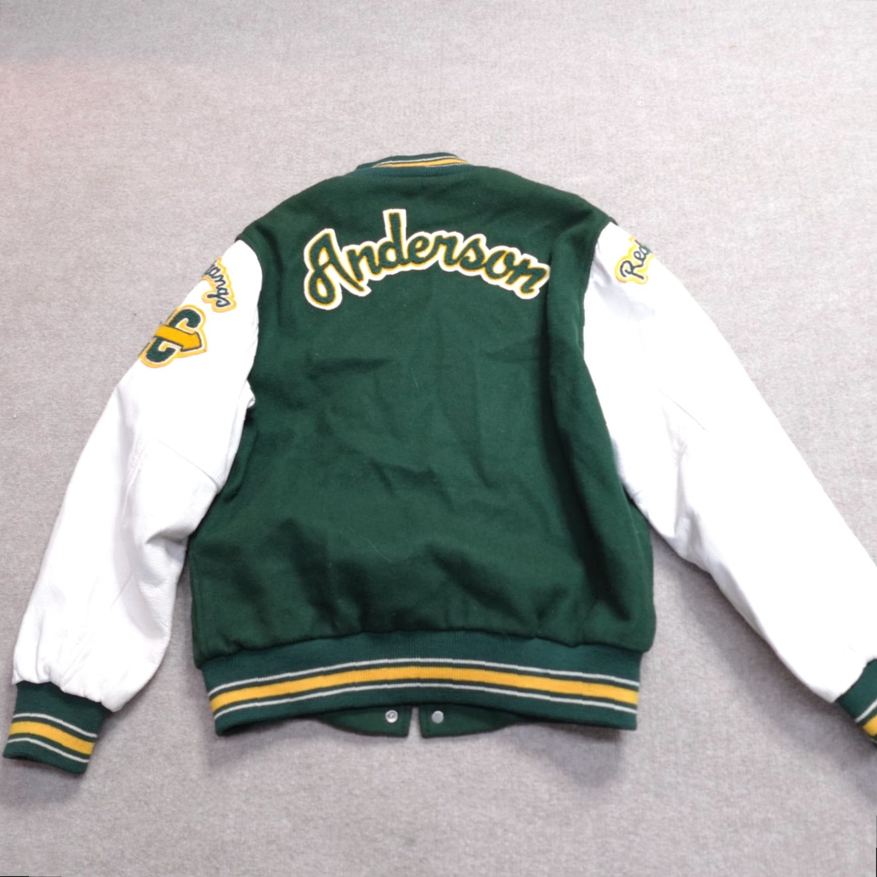 JW Anderson Dehen Jacket Varsity Green Wool Leather Snap S Small - Men - Short - United States - Chris Anderson - Mustangs Redmont? Size US S / EU 44-46 / 1 - 2 Thumbnail