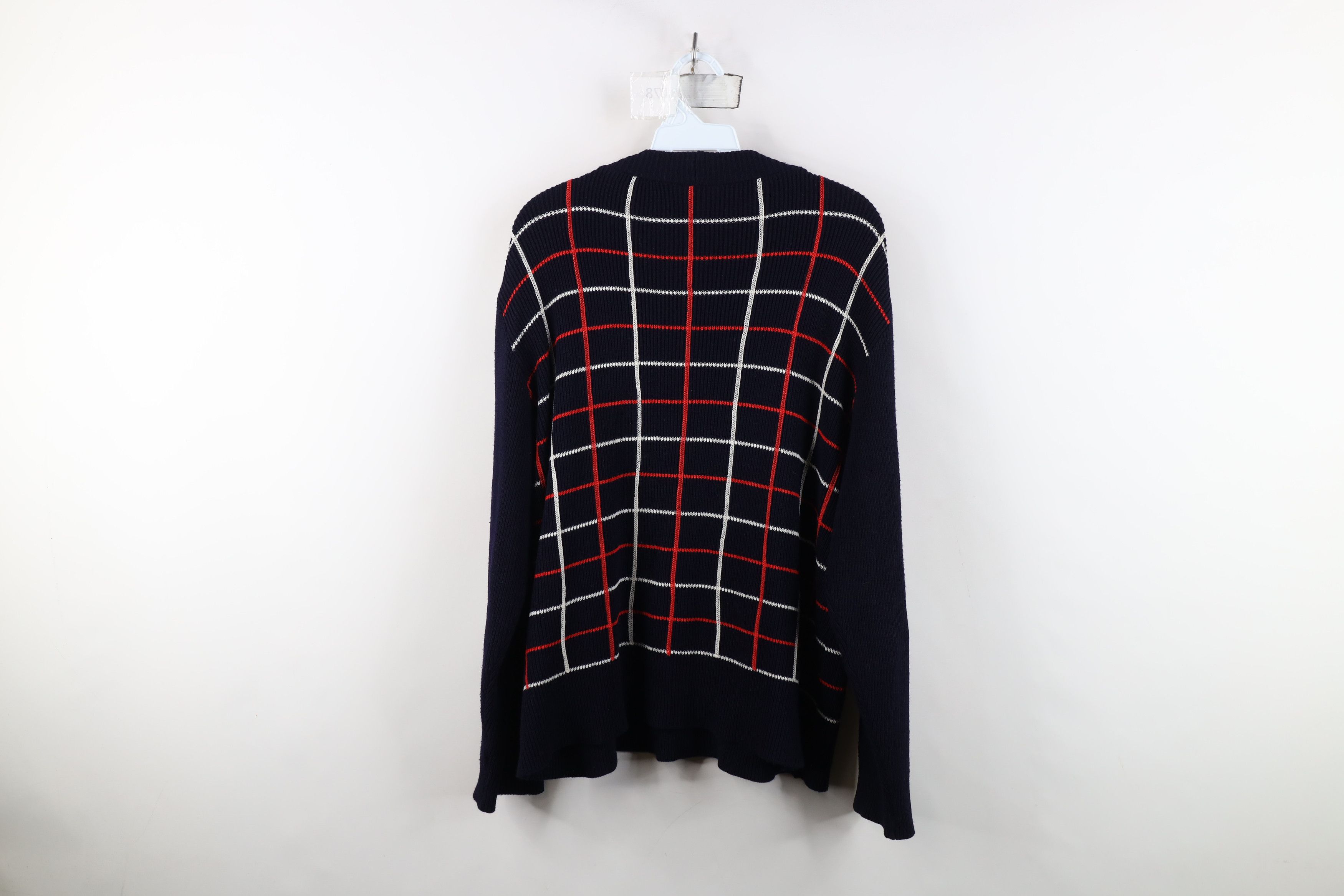 Vintage Vintage 70s Streetwear Ribbed Knit Boxy Fit Sweater Plaid Size US L / EU 52-54 / 3 - 10 Thumbnail